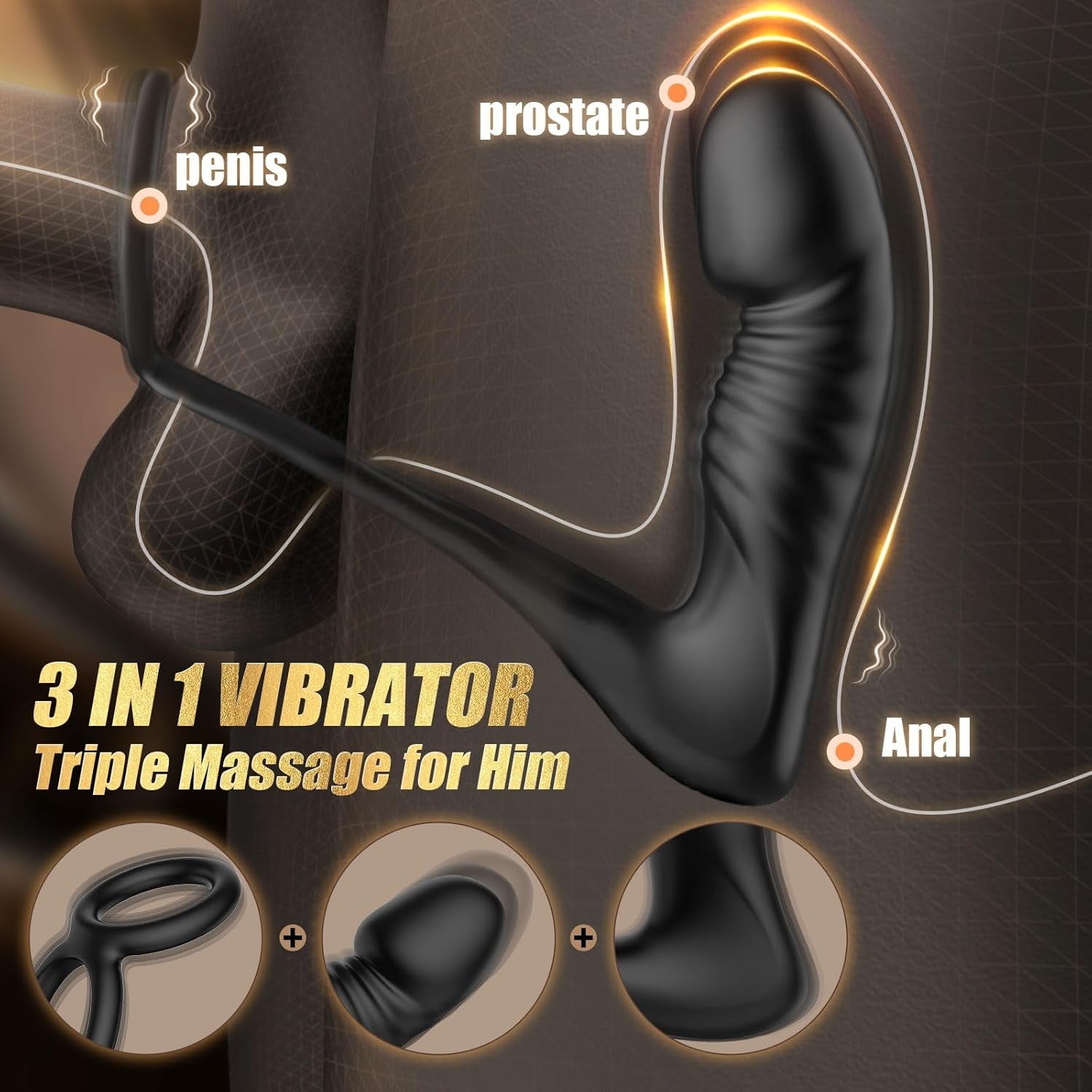 HeatCore Heating Prostate Massager Cock Ring 9 Modes Remote - SinfulX - Personal Care > Sexual Wellness > Prostate Massager Cock Ring