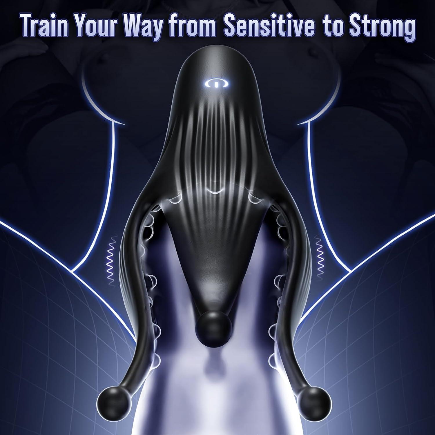 Male Sex Toy Penis Vibrator - Male Masturbator Sex Toys for Men Stroker with 10 Licking & Vibrating for Glans Nipple 360° Wrapped Stimulation, Tentacle Vibrator Adult Toy Edible Items - SinfulX - 