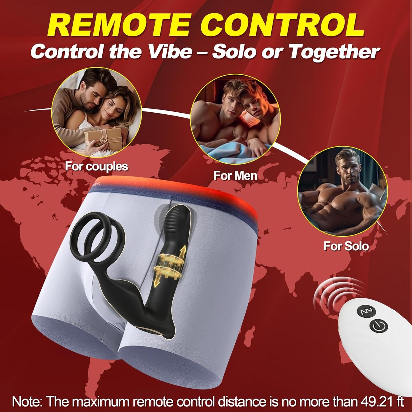 WiggThrustX Thrusting Prostate Massager Cock Ring 10 Modes Remote - SinfulX - Personal Care > Sexual Wellness > Prostate Massager Cock Ring