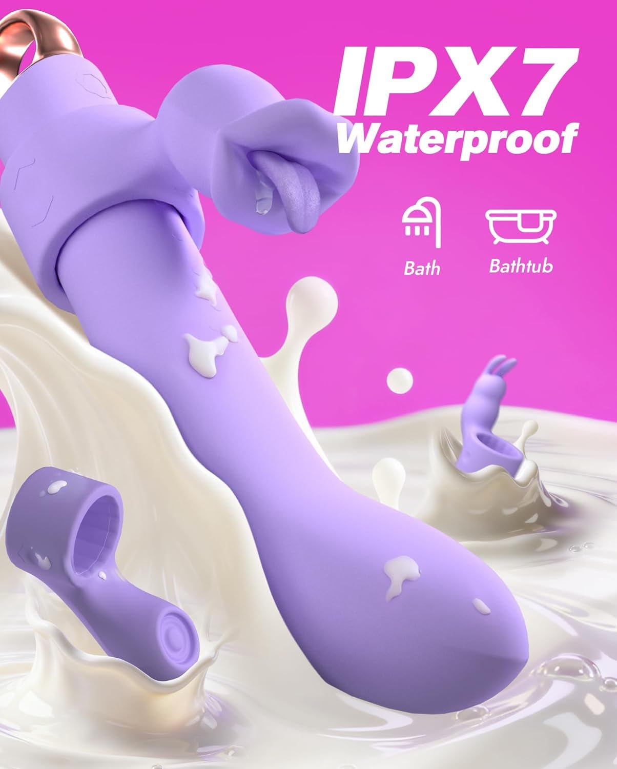 NoviraFlex Interchangeable Rabbit Licking Vibrator 63 Modes G - Spot - SinfulX - Personal Care > Sexual Wellness > Tongue Vibrator