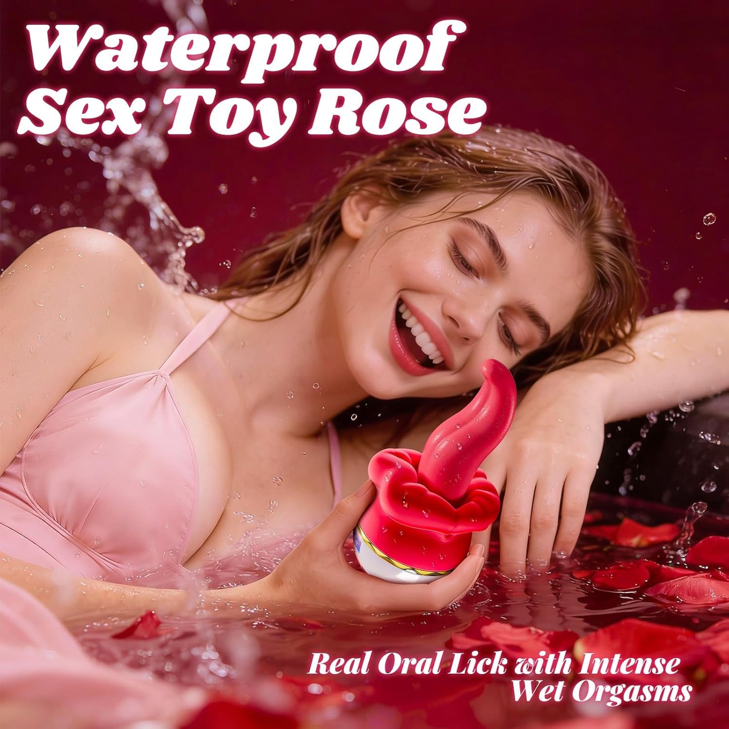 FlorixaWave 5 - in - 1 Rose Tongue Vibrator 10 Modes Clit Toy - SinfulX - Personal Care > Sexual Wellness > Tongue Vibrator