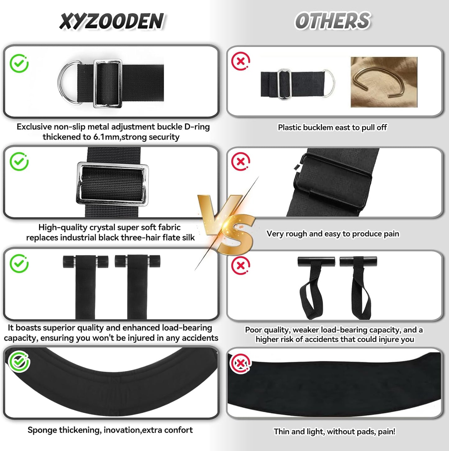 MidnightLift Door Sex Swing with Cushions & Straps - SinfulX - 