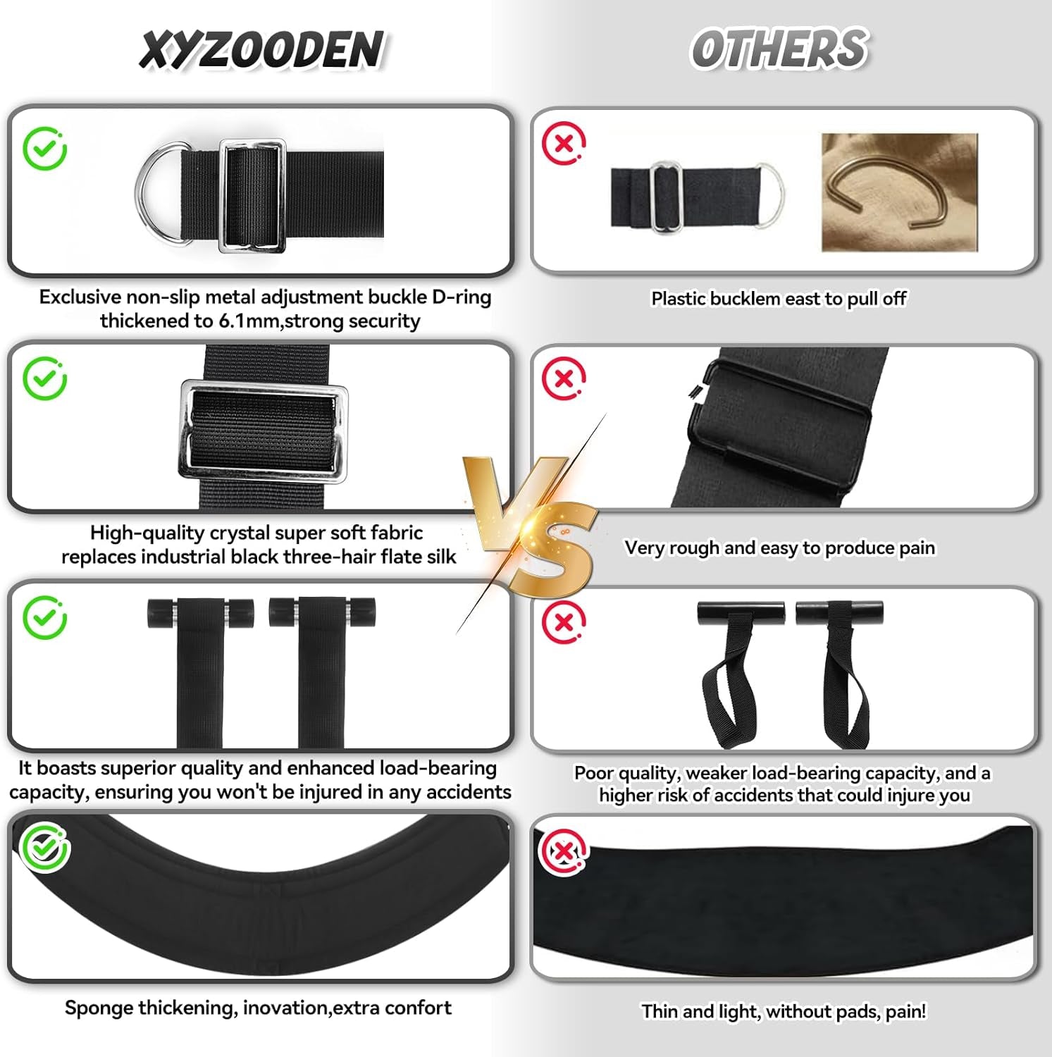 MidnightLift Door Sex Swing with Cushions & Straps - SinfulX - 