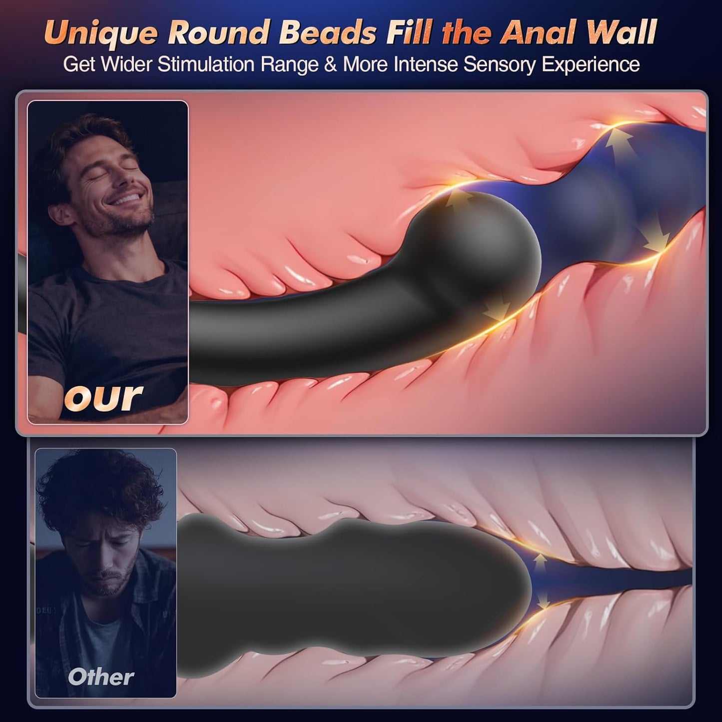 Vibrating Prostate Massager Stick, Butt Plug Adult Anal Toys Male Sex Toys for Men Beginner Experienced User Women Sex Toy with 10 Vibrating Anal Vibrator Plug G Sopt Dildo Wand for Couples - SinfulX - 