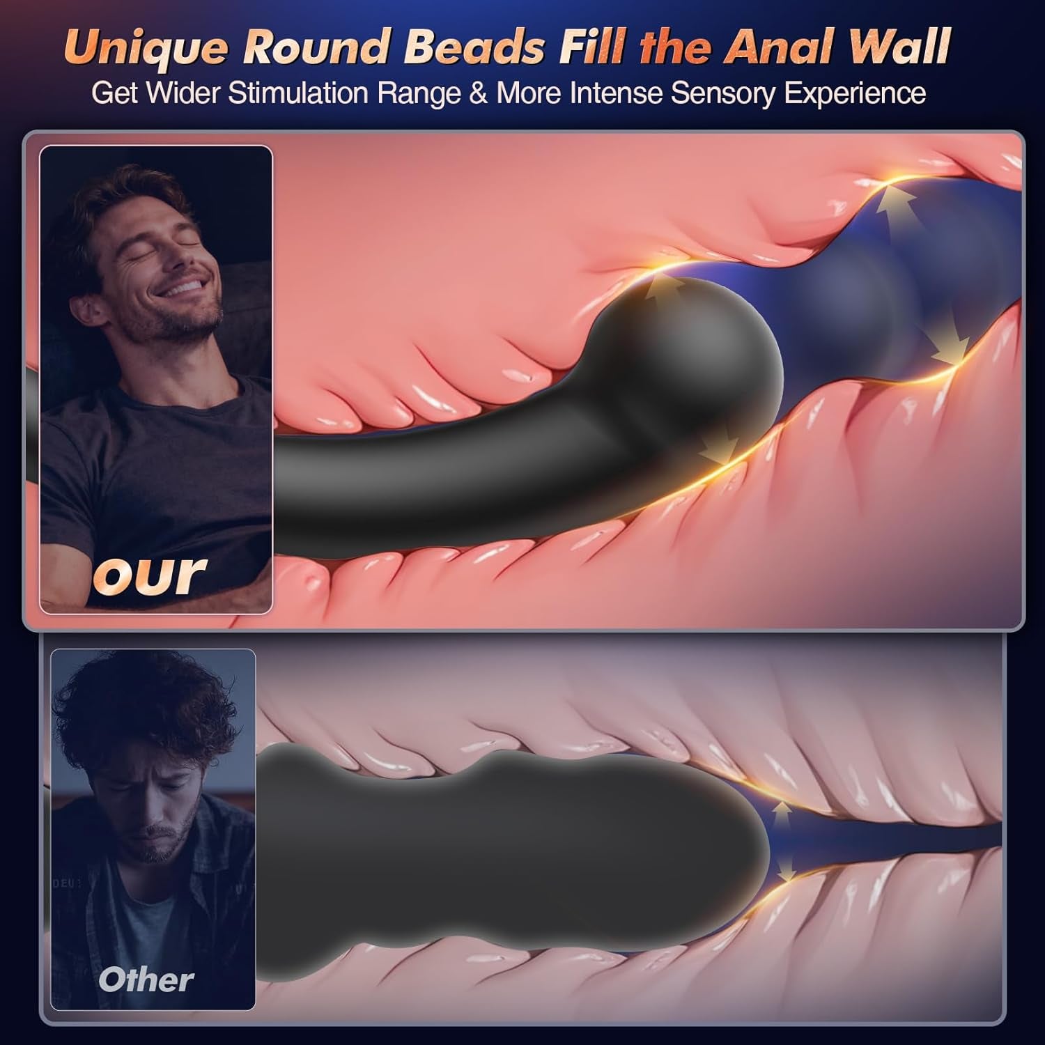 Vibrating Prostate Massager Stick, Butt Plug Adult Anal Toys Male Sex Toys for Men Beginner Experienced User Women Sex Toy with 10 Vibrating Anal Vibrator Plug G Sopt Dildo Wand for Couples - SinfulX - 