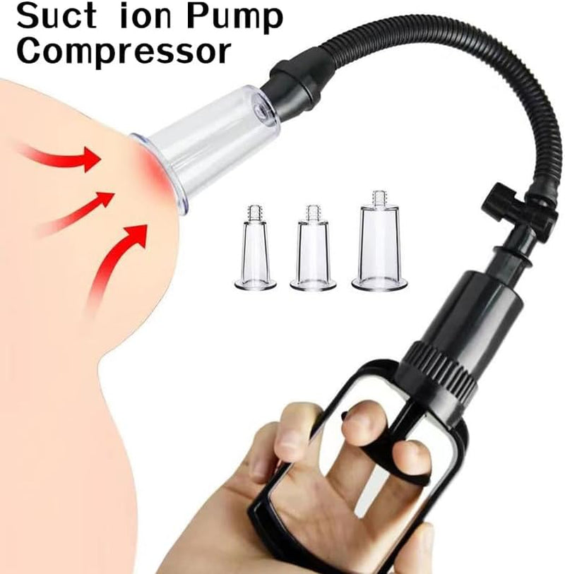 VesperX Pussy & Nipple Pump Set with 5 Cups | Manual Vacuum Pump