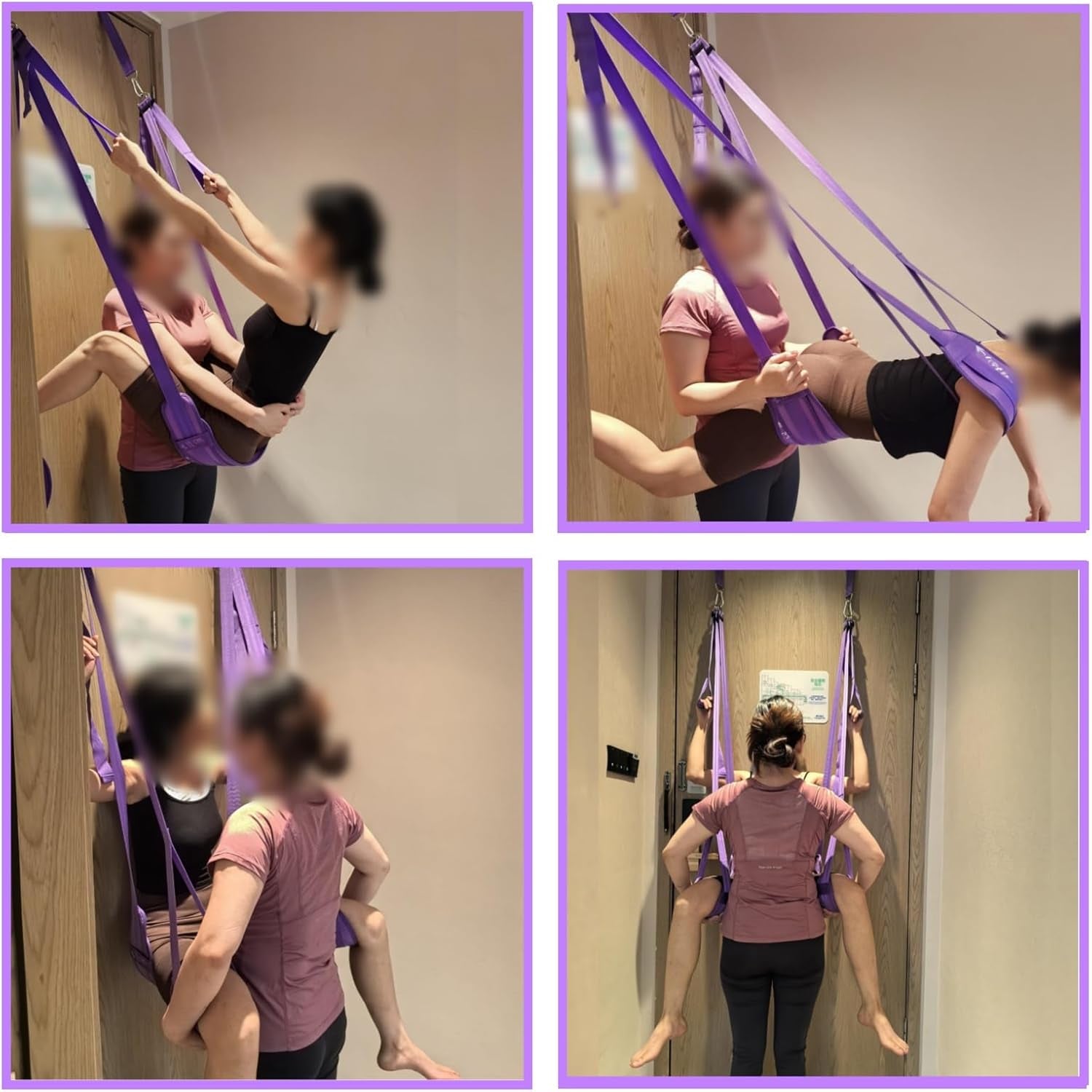 VelouraX Door Sex Swing with Seat & Restraints (Purple) - SinfulX - Personal Care > Sexual Wellness > Sex Swing