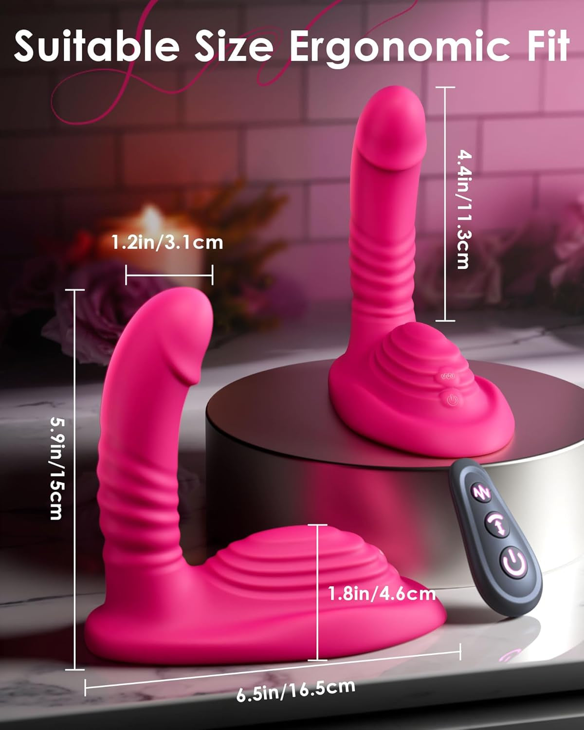 Riding Grinding Thrusting Dildo Vibrator - Remote Control Sex Grinders with 9 Thrusts & Vibrations for Clit G Spot Nipple Weight Toys, Women Female Sex Toy Adult Toys & Games Sex Machine Dildos