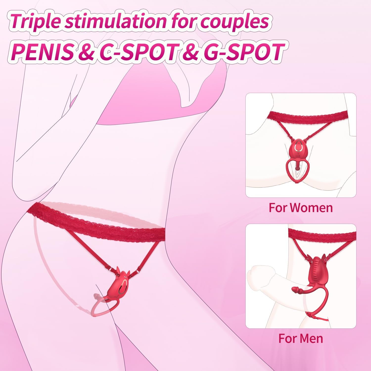 SyncFusion Wearable Cock Ring Clit Stimulator App 10 Modes - SinfulX - Personal Care > Sexual Wellness > Couples Cock Ring