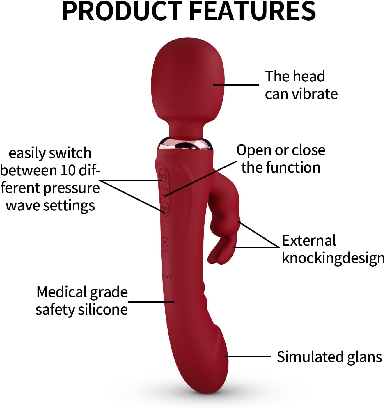 Red Realistic 10 Modes Rabbit Ears Adult Tools for Women Today Soft Silicone Pleasure Toys for Women Games Waterproof Automatic Electric Adult Toys Machine