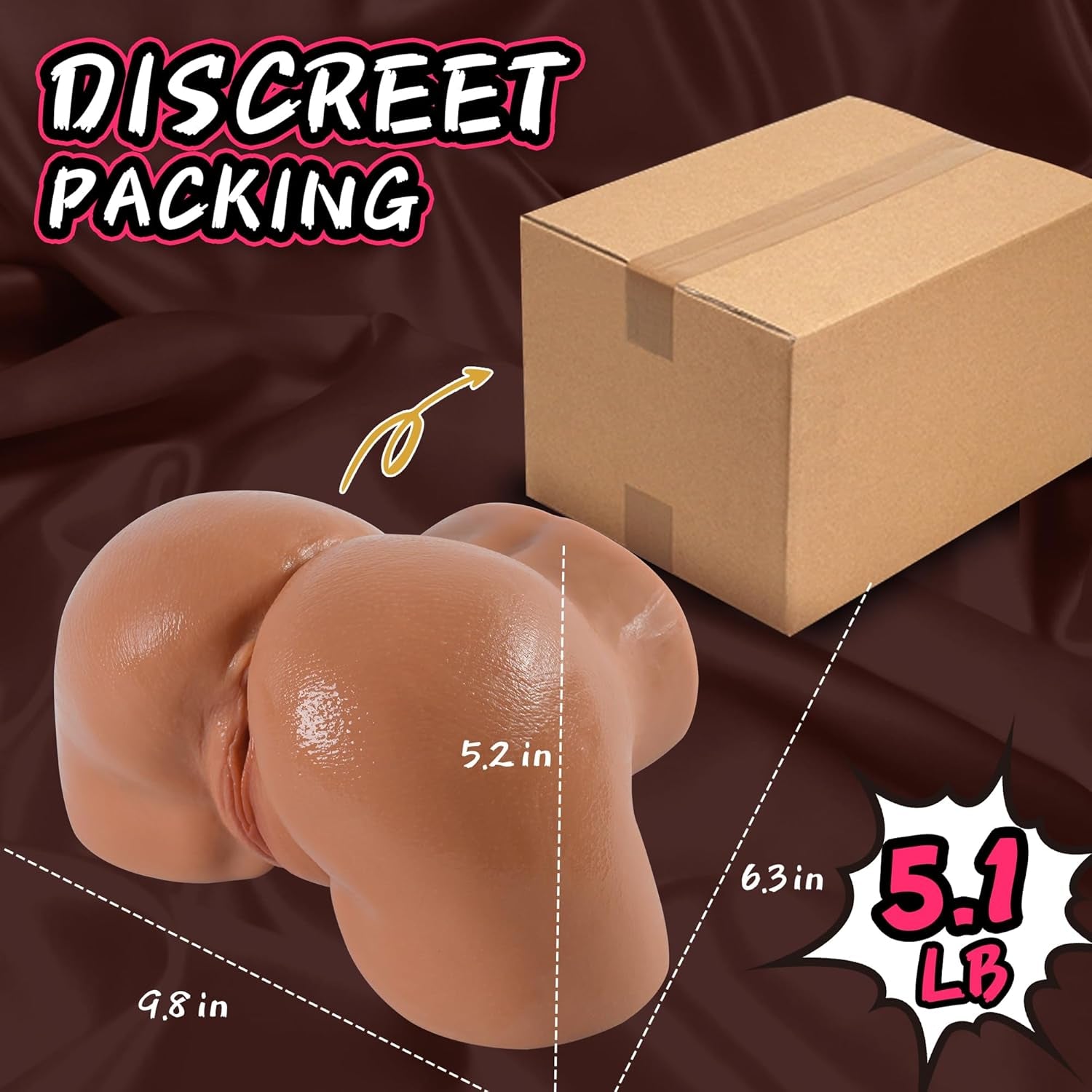 Sex Doll Male Masturbator Realistic Pocket Pussies for Men, Big Ass Male Love Doll Fake Pussy, Pussy Ass Blowjob Stroker with 2 Hole Deeper Vagina & Tight Anal, Fake Butt Sex Toy for Men Masturbation - SinfulX - 
