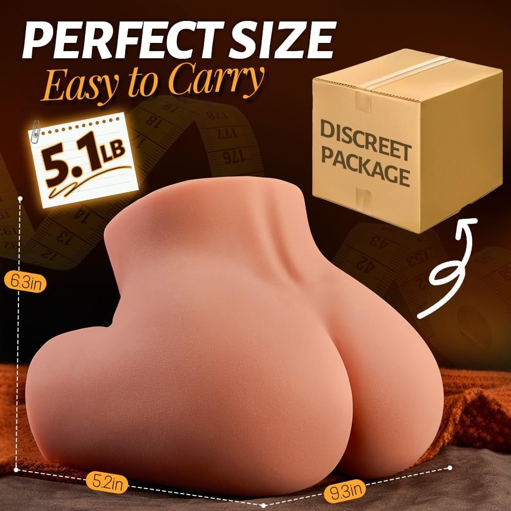 Portable Sex Doll Ass Soft Butt, Realistic Male Masturbator Stroker Male Sex Toy with Dual 3D Channel Vagina and Anal, Pocket Pussy Ass Adult Sex Toys Sex Dolls for Men 5.1LB - SinfulX - 