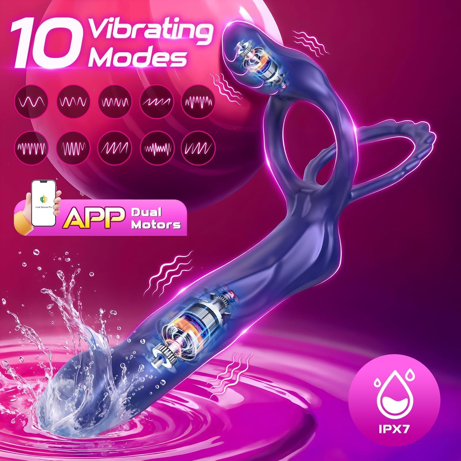 DualDrive Strap - On Cock Ring Clit Vibrator - SinfulX - Personal Care > Sexual Wellness > Couples Cock Ring