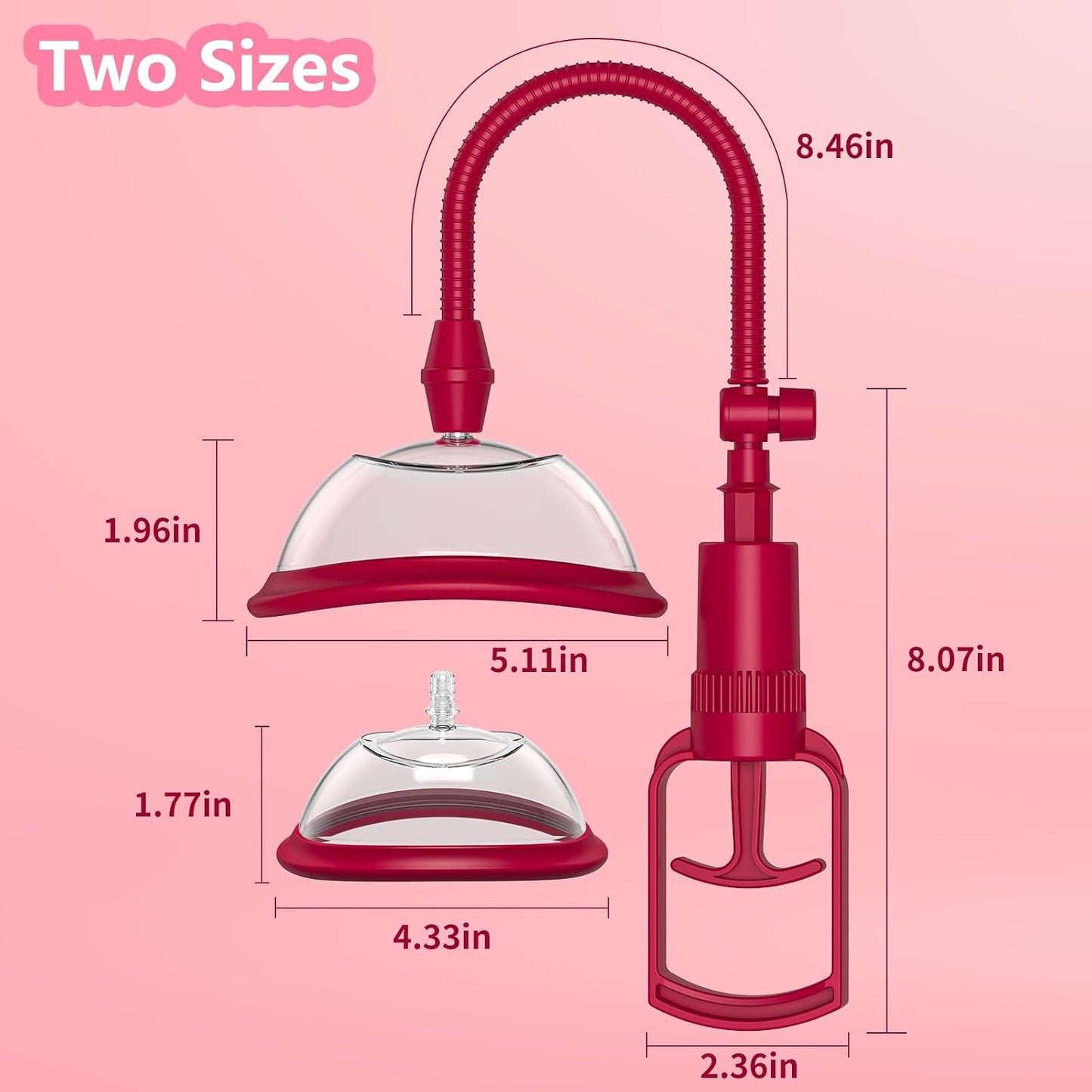 Pussy Pump Sex Toys for Women, Vagina Pump Women Sex Toys, Manual Vacuum Clit Pump Increased Sensitivity Powerful Suction Stimulate Clitoris Enhances Sexual Pleasure Tools for Women Red