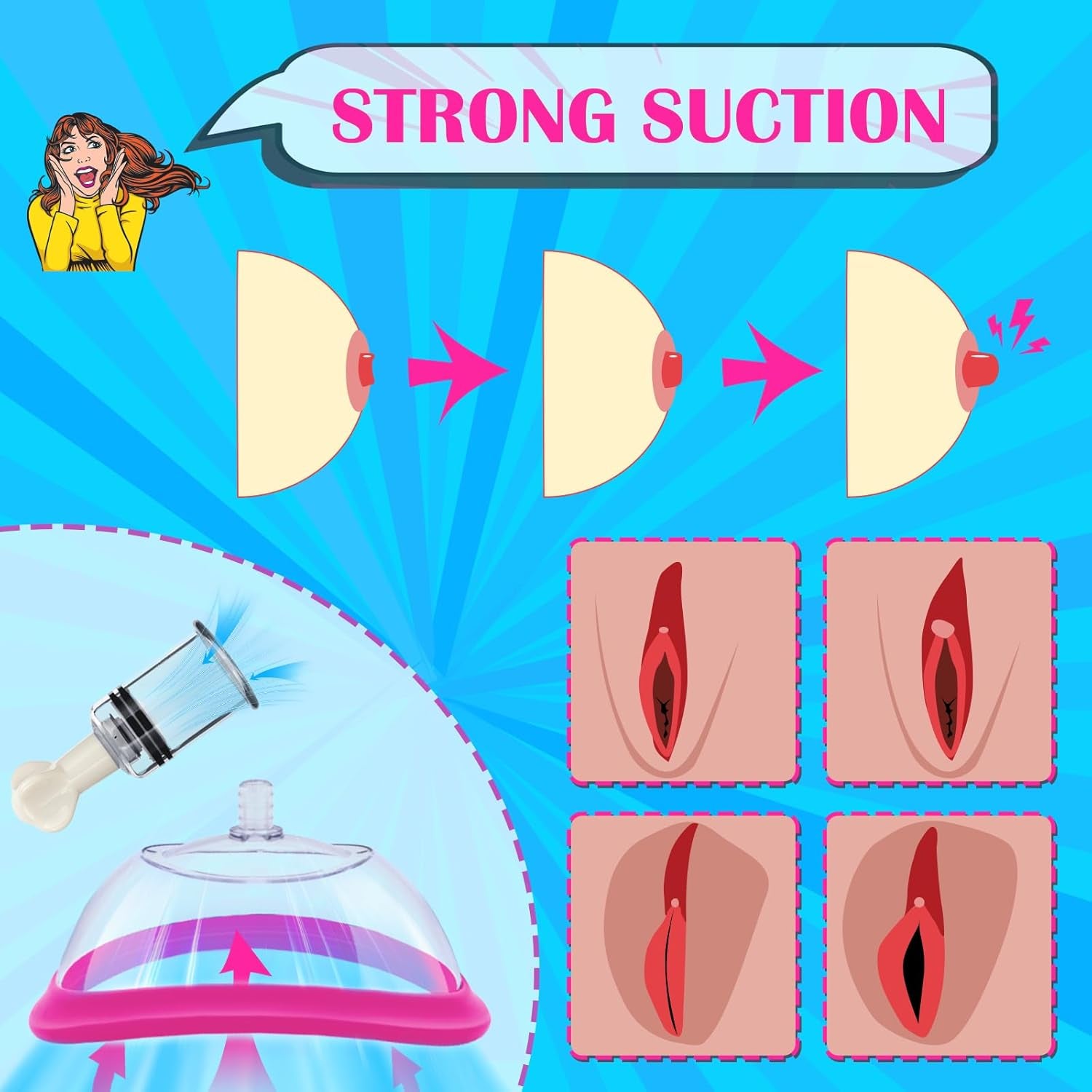 SilvaraX Manual Pussy Pump 4 Cups Kit - SinfulX - Personal Care > Sexual Wellness > Pussy Pump