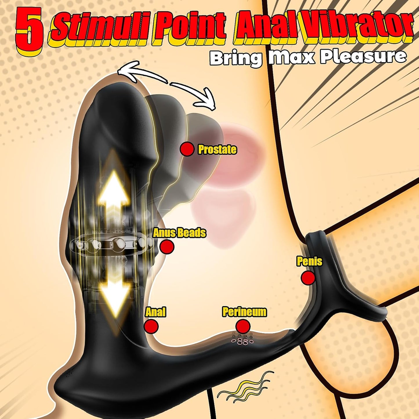 TriCoreX App Prostate Massager Cock Ring 9 Modes Waterproof - SinfulX - Personal Care > Sexual Wellness > Prostate Massager Cock Ring