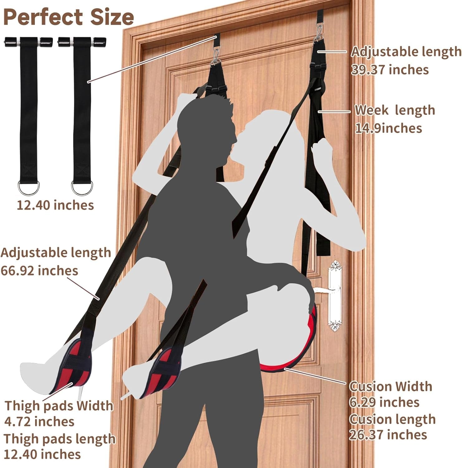 Velaryn Door Sex Swing with Seat & Restraints - SinfulX - Personal Care > Sexual Wellness > Sex Swing