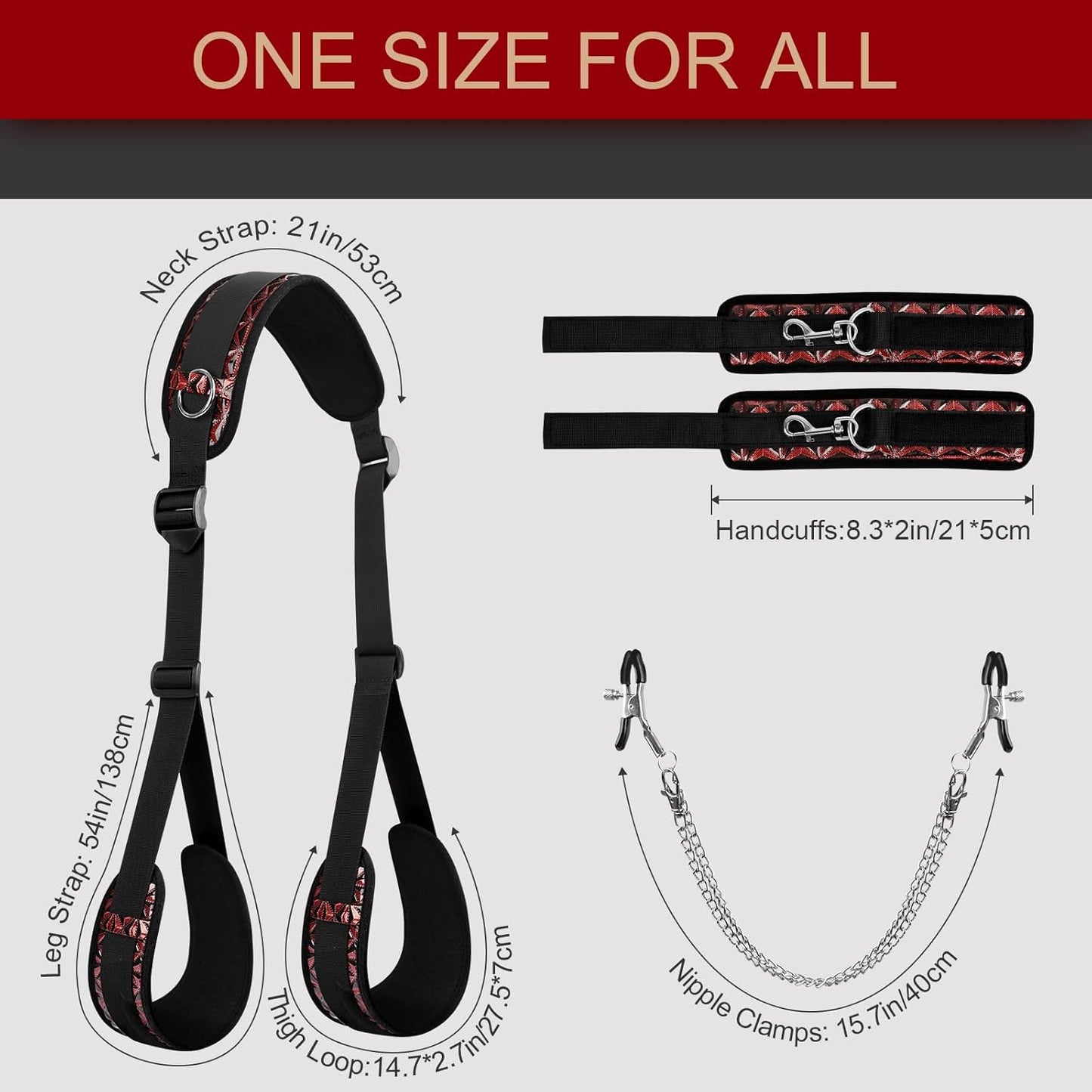 LiftForm Neck to Thigh Sling BDSM Kit Adjustable - SinfulX - Personal Care > Sexual Wellness > Sex Sling