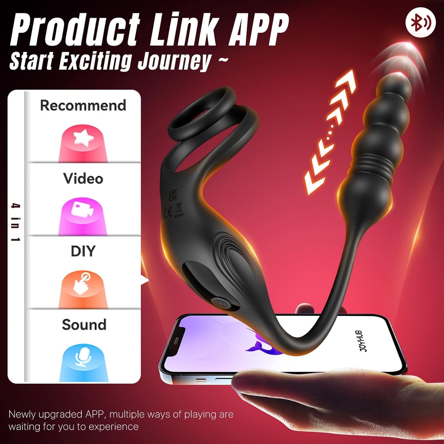 SyncThrustX Prostate Massager Cock Ring 10 Modes Thrusting - SinfulX - Personal Care > Sexual Wellness > Prostate Massager Cock Ring