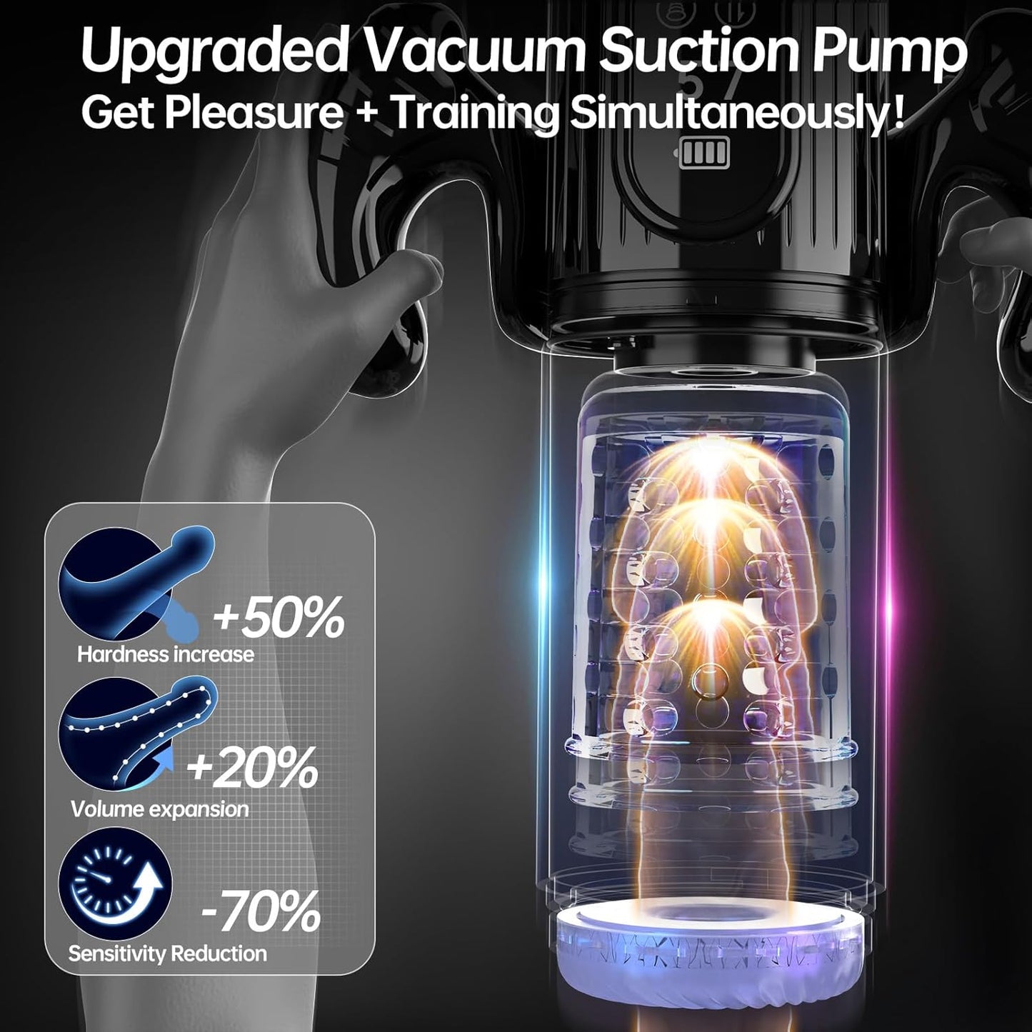 Male Masturbator Pocket Pussy - AI Sync Male Sex Toys for Men Penis Pump 7 Thrusting 7 Rotating 5 Sucking Modes with Handle,App Control Adult Toys Sex Toys - Pumps & Enlargers LCD Ticklers Ticklers - SinfulX - 