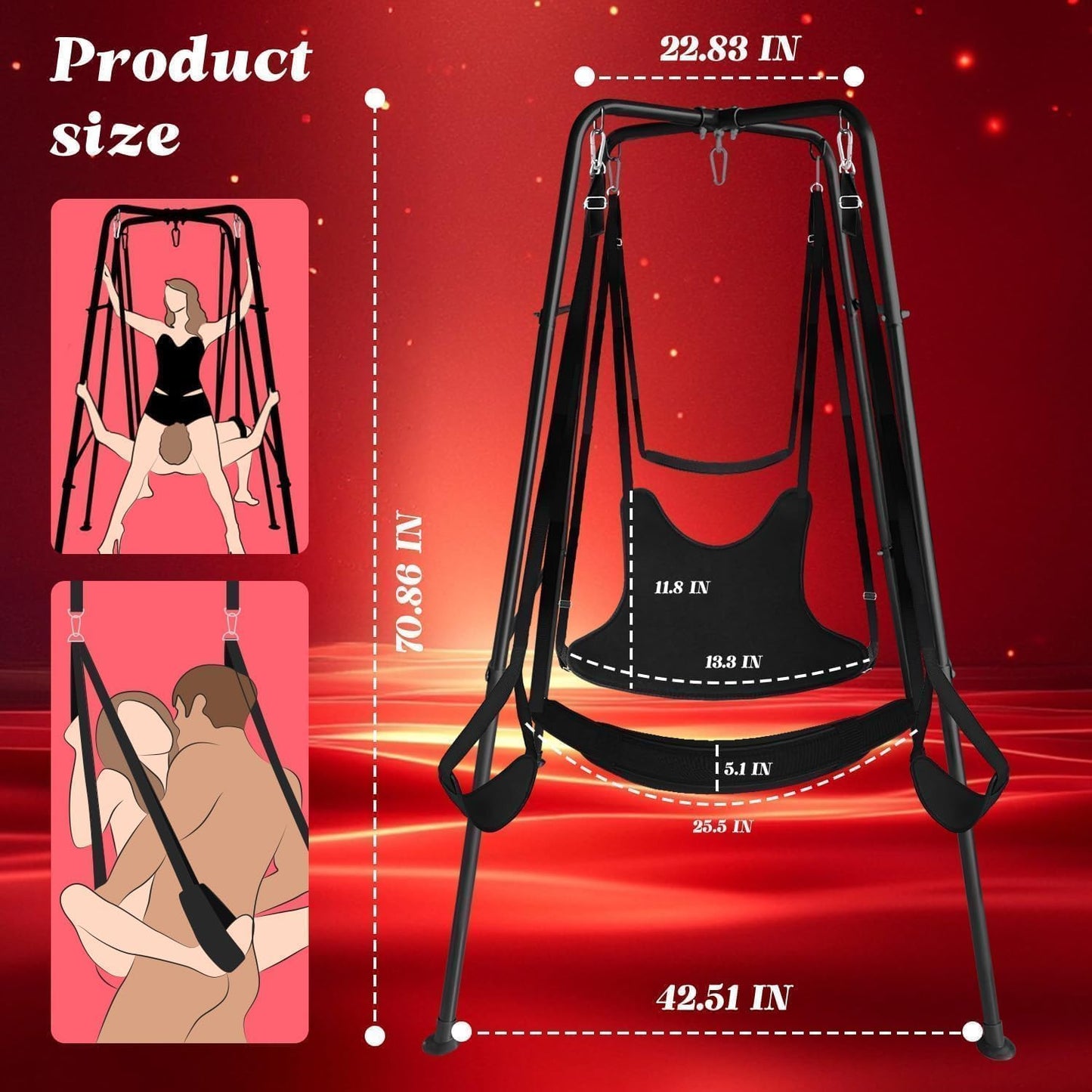 TitanFrame Freestanding Sex Swing Frame 800lb Adjustable - SinfulX - 
