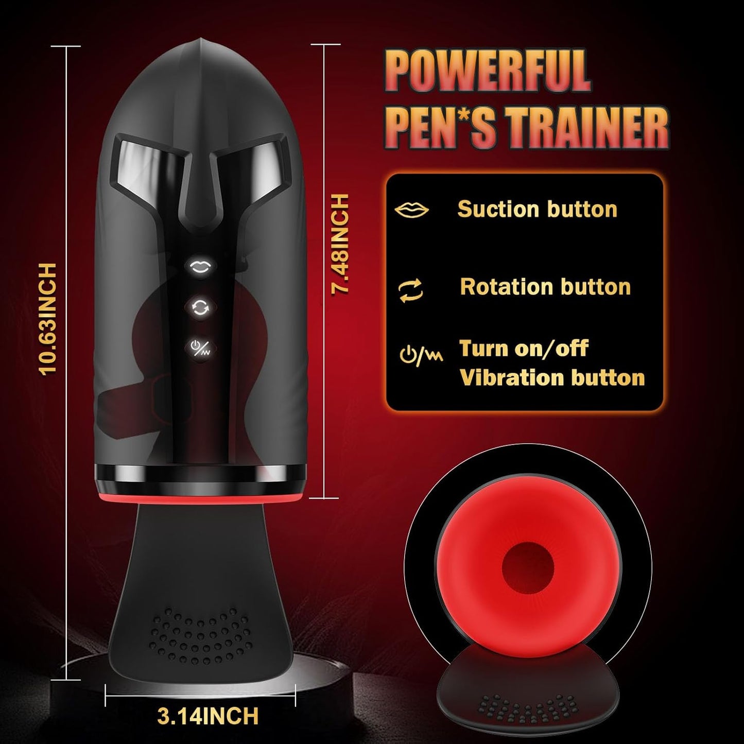 Male Masturbator Penis Pump with Testicle Vibrator, 4-In-1 Upgraded Male Sex Toys for Men with 3 Rotating, 5 Sucking & 10 Vibrating Modes, Hands-Free Pocket Pussy Blowjob Simulator Adult Toys