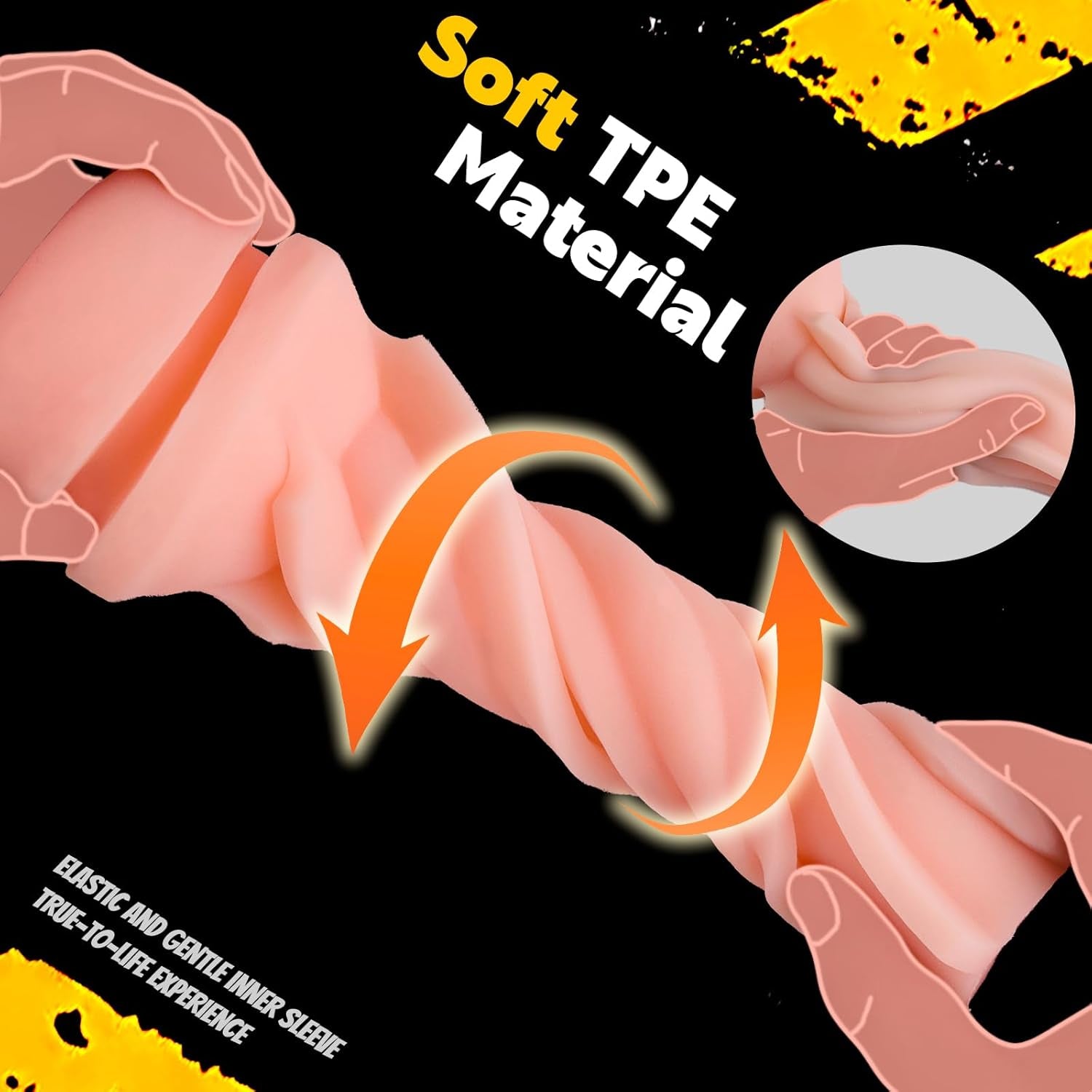 Anal Male Masturbator Cup with 8.5'' Depth Textured Sleeve, Lifelike Textured,Plump and Soft Fleshy Masturbating Stroker Toys, Portable Pocket Pussies Ass for Blowjob Sex Machine - SinfulX - 