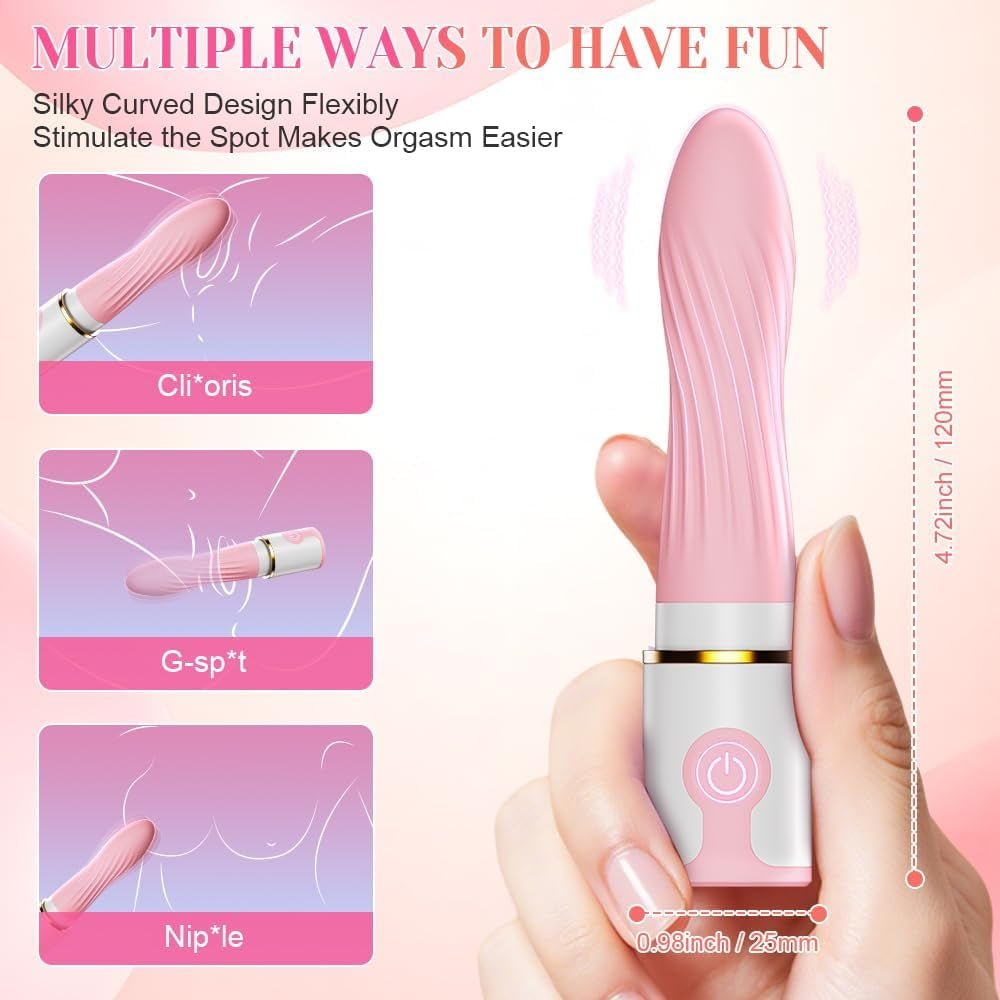 SecretLuxe Lipstick Bullet Vibrator 10 Modes Quiet Rechargeable - SinfulX - Personal Care > Sexual Wellness > Bullet Vibrator