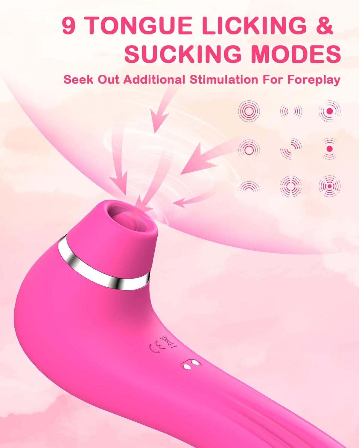 Clitoral Licking Sucking Vibrator Sex Toys,【App Control】 Tongue Sex Toy with 9 Vibrations 9 Tongue Licking with Sucking Modes, Clitoral G Spot Anal Adult Toy Nipple Clit Stimulator Sex Toys - SinfulX - 