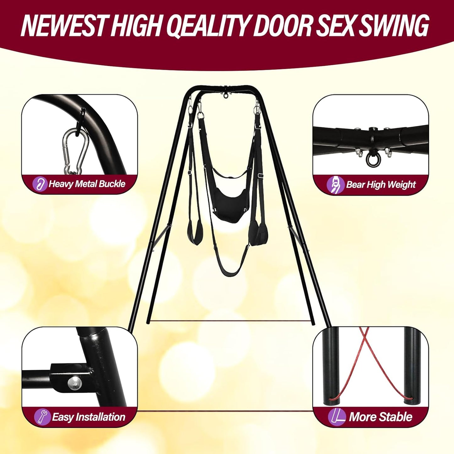 SteelFrame Freestanding Sex Swing Stand 400lb - SinfulX - 