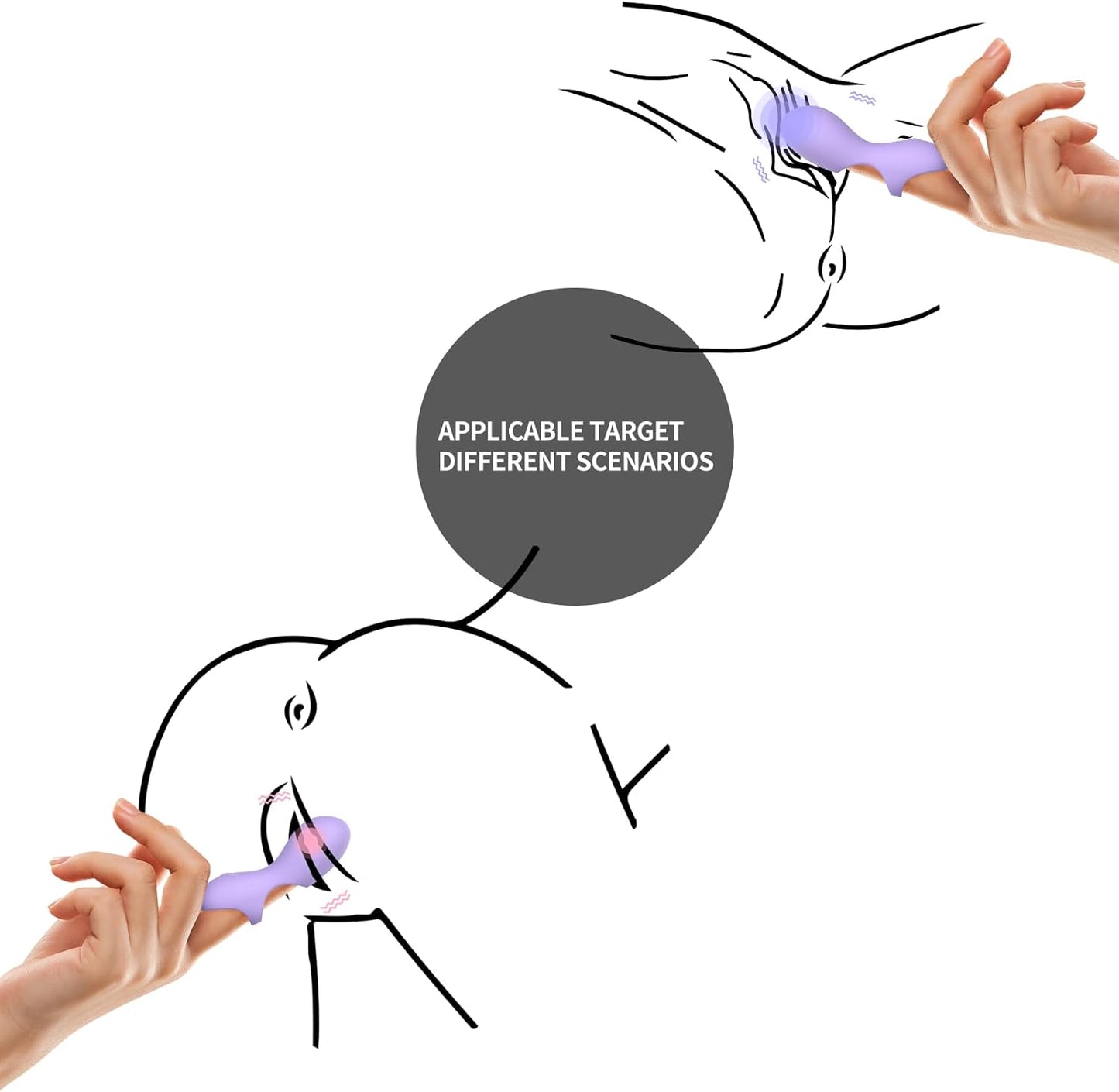 VeloraCurve Finger Vibrator 10 Modes Waterproof Quiet Purple - SinfulX - Personal Care > Sexual Wellness > Finger Vibrator