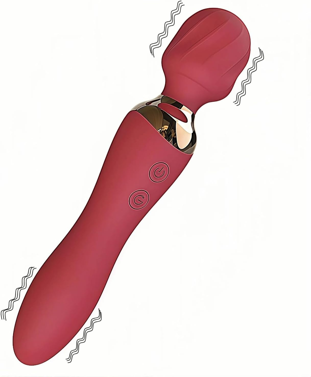 2-In-1 Wand Massager for Women Rechargeable Waterproof Quiet Vibrator with 12 Speeds Powerful Clit Stimulator, G Spot Vibrating Dildo Adult Sex Toy for Personal Couples Pleasure and Travel