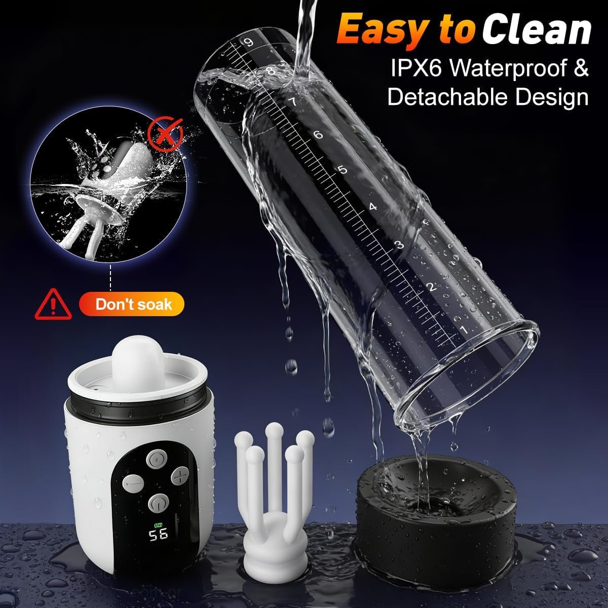Male Penis Pump Sex Toys for Men, 3 - In - 1 Dick Enlarger Penis Extender & Male Masturbator, Detachable Glans Trainer with 5 Suction & 9 Vibration, Adult Sex Toys with Pocket Pussy for Men Masturbation - SinfulX - 