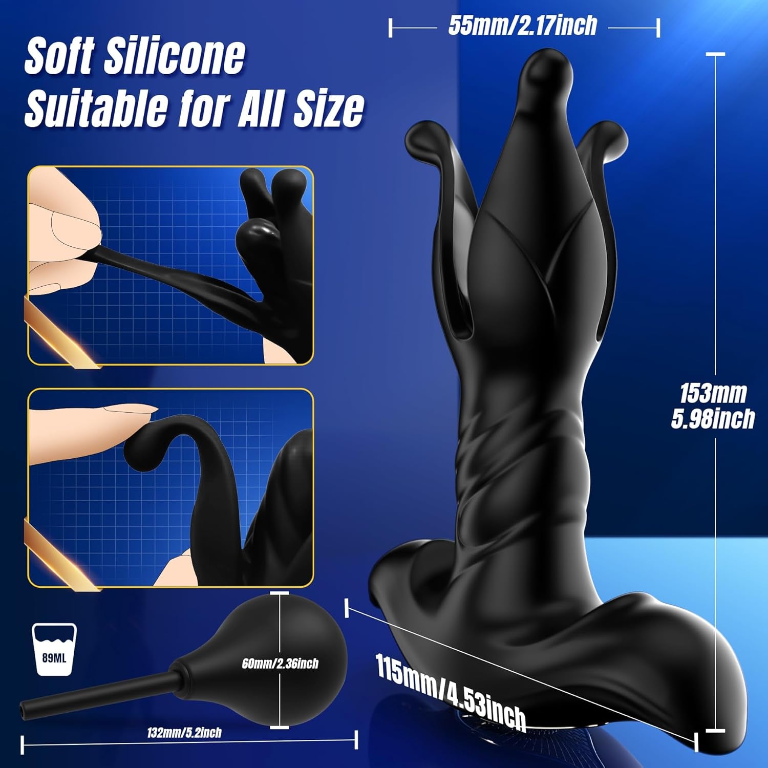 Prostate Massager Enema Bulb Ball Anal Toys, AI Sync Butt Plug Male Sex Toy for Men Anal Adult Toy with 9 Tension Shock Flapping Thrusting Vibrating Anal Vibrator Dildo Crops APP Remote Control - SinfulX - 