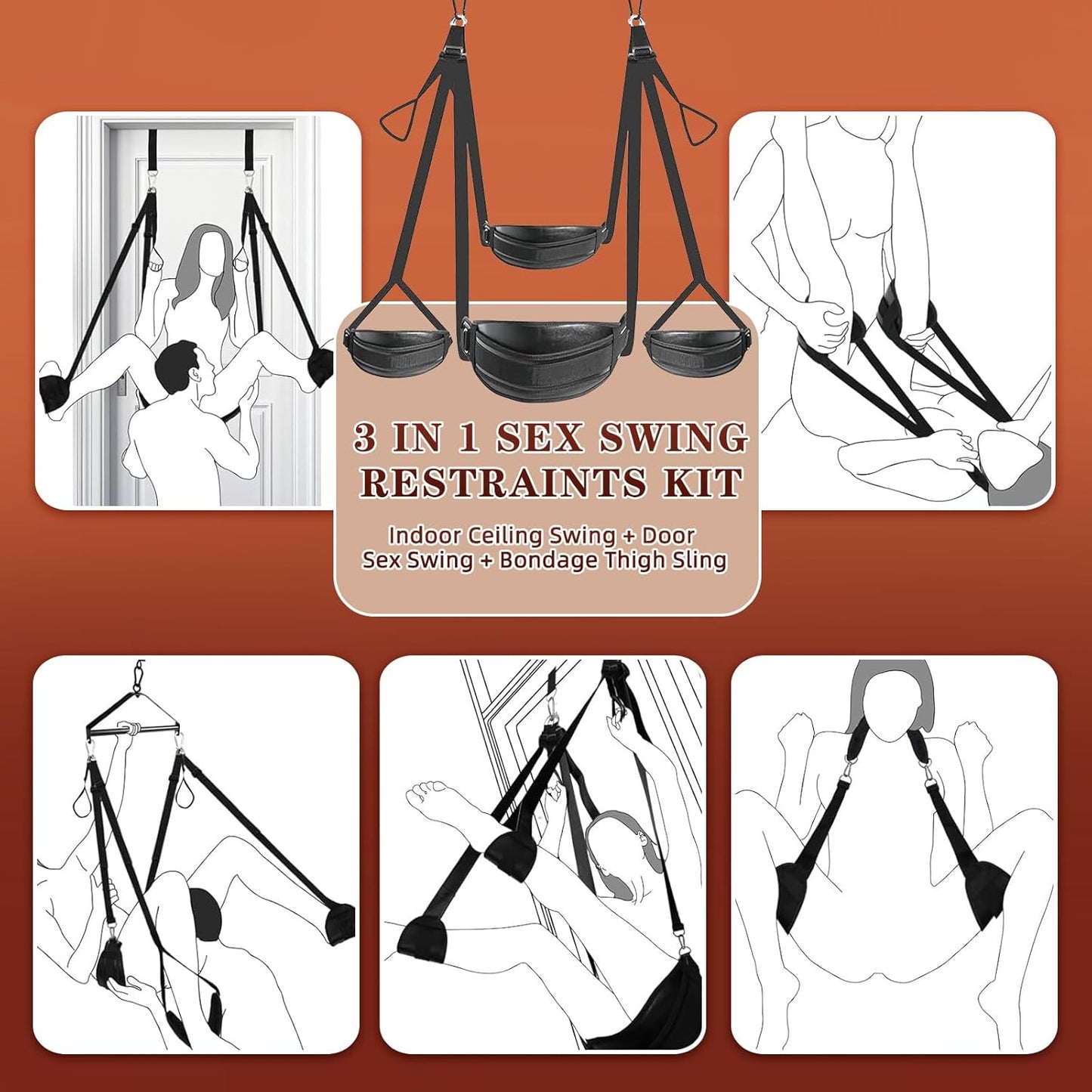 TriVanta 360° Ceiling & Door Sex Swing Kit - SinfulX - Personal Care > Sexual Wellness > Sex Swing