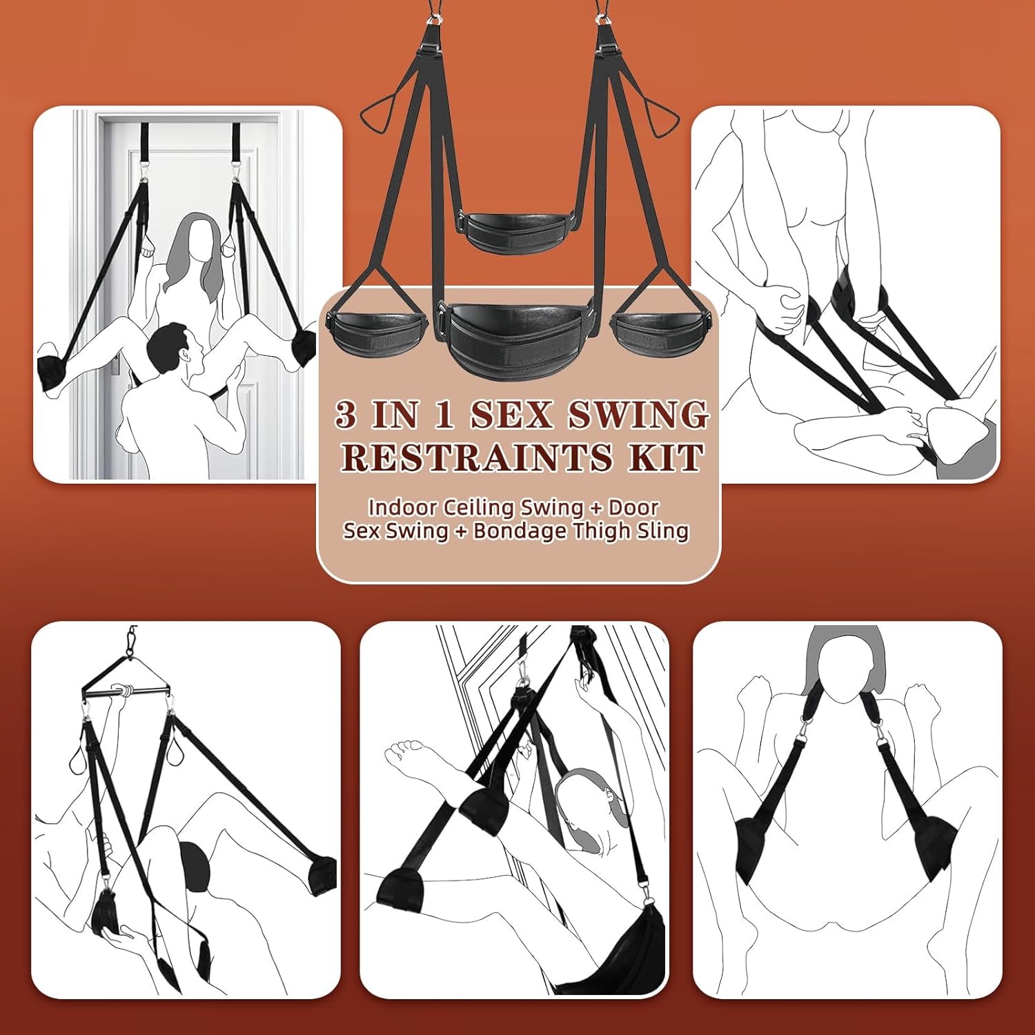 TriVanta 360° Ceiling & Door Sex Swing Kit - SinfulX - Personal Care > Sexual Wellness > Sex Swing