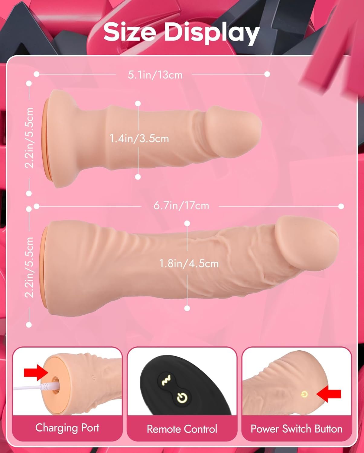 Harness Strap - On Vibration Realistic Dildos with 10 Strong Modes 2 Dildos Silicone Anal G - Spot Stimulation Adjustable Strapless Sex Toys for Female Couple Lesbian | Remote Control - SinfulX - 