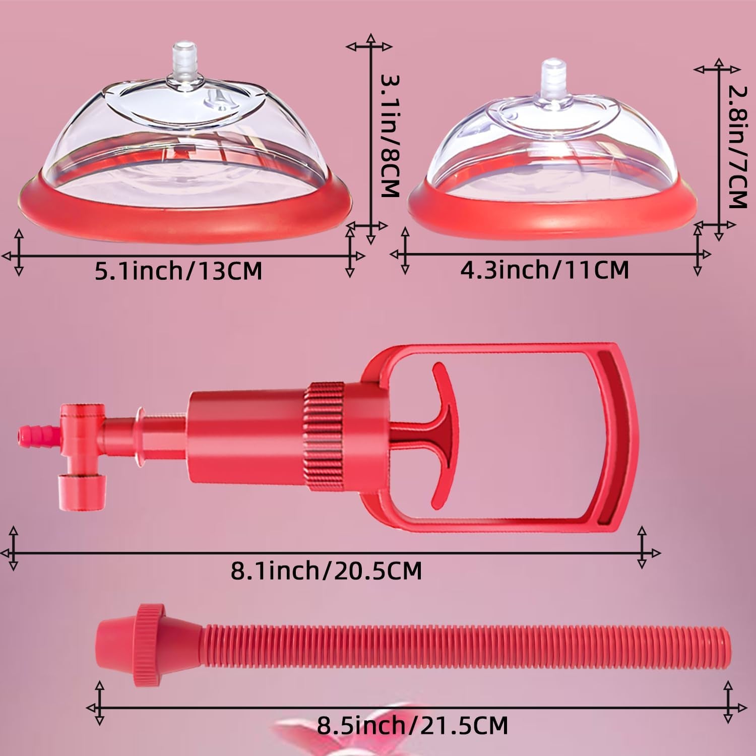 ScarletVesper Pussy Pump Set with 5 Cups | Manual Vacuum