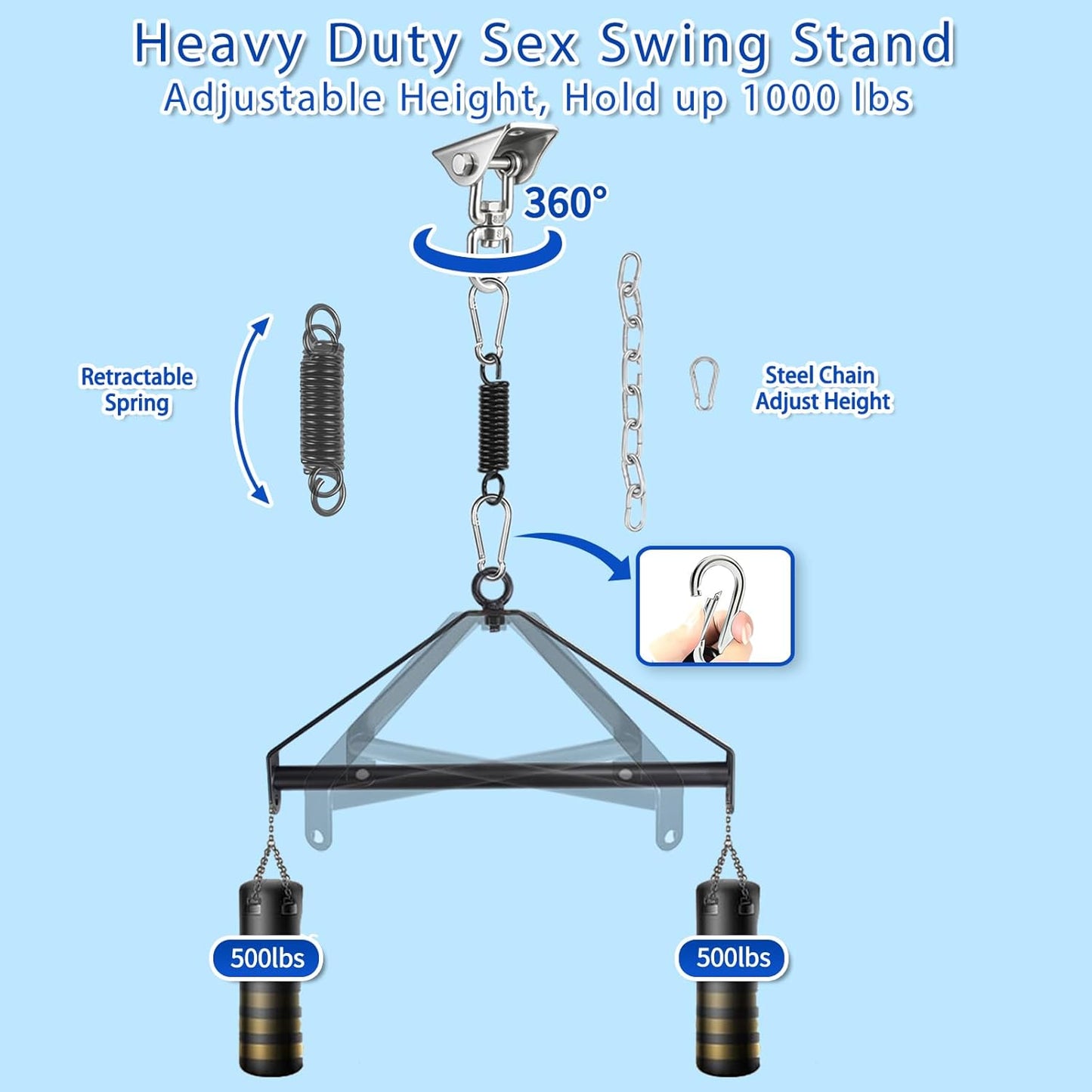 TitanOrbit 360° Ceiling Sex Swing 1000lb - SinfulX - 