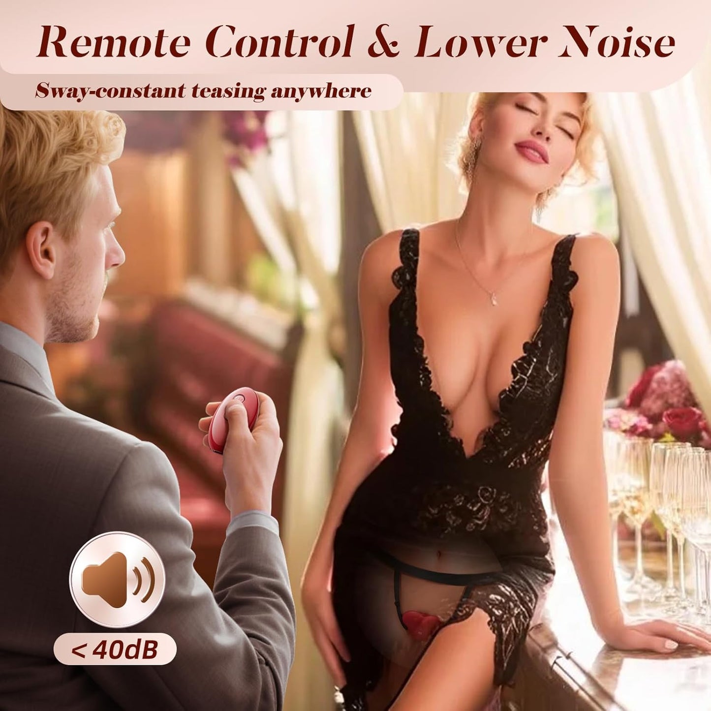 SilkLink Wearable Cock Ring Clit Stimulator Remote 10 Modes - SinfulX - Personal Care > Sexual Wellness > Couples Cock Ring