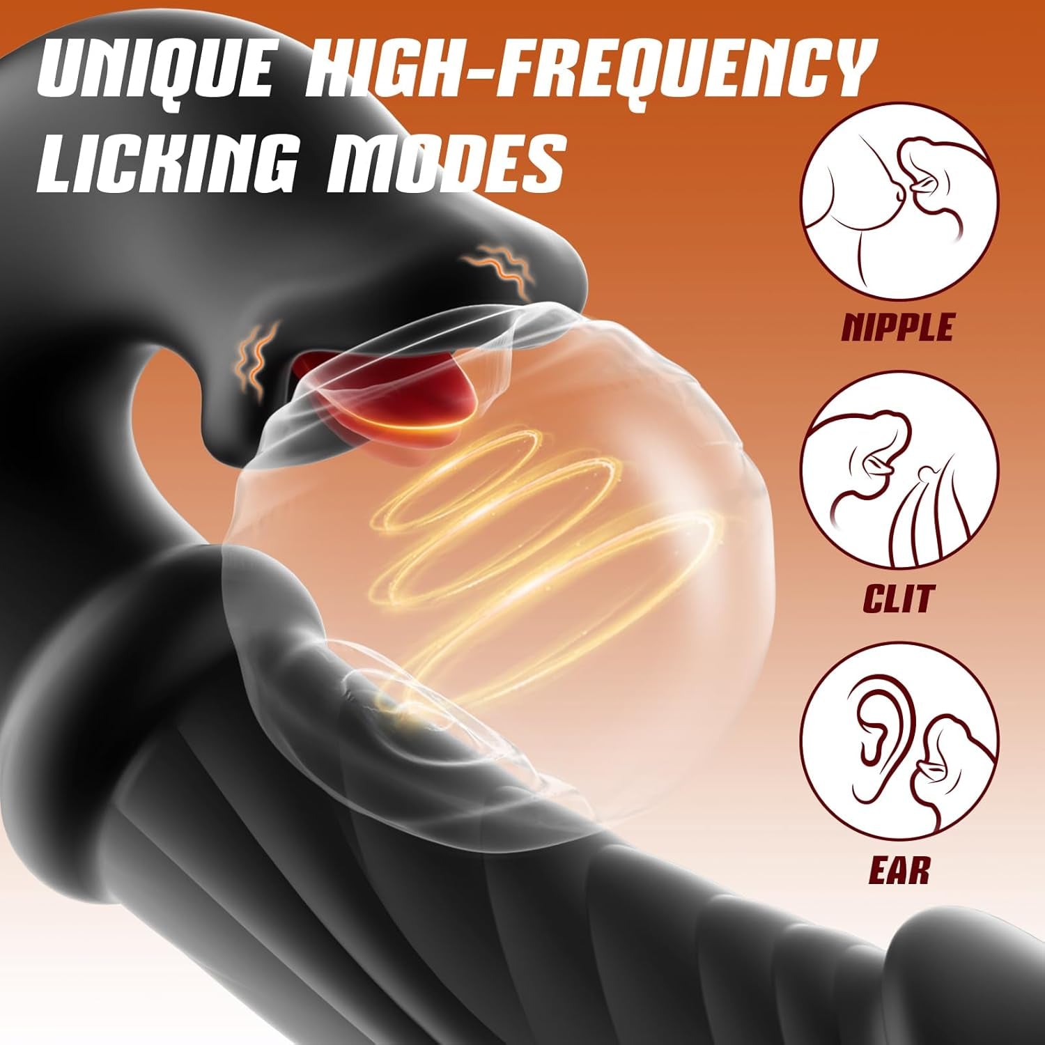 Black Sex Toy for Women Vibrators,  Adult Toys Rabbit Vibrator G Spot Dildos with Sliding Ring 7 Thrusting Realistic Dildo & 10 Tongue Licking Vibrating Modes, AI Sync for Womens Couples Games