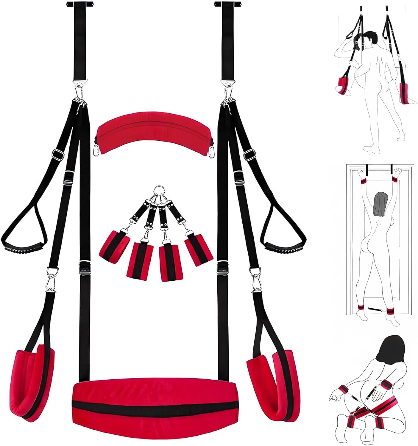 BondaraX BDSM Door Sex Swing Restraint Kit 300lb - SinfulX - Personal Care > Sexual Wellness > Sex Swing