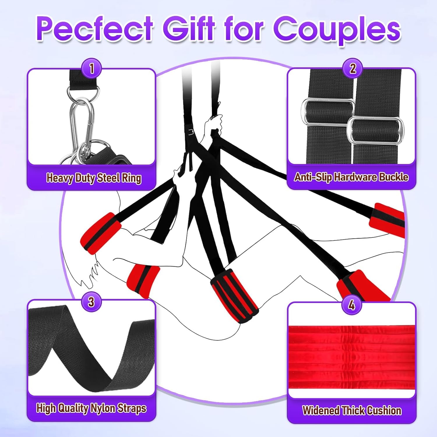 TitanHold Heavy - Duty Sex Swing 800lb Adjustable - SinfulX - Personal Care > Sexual Wellness > Sex Swing