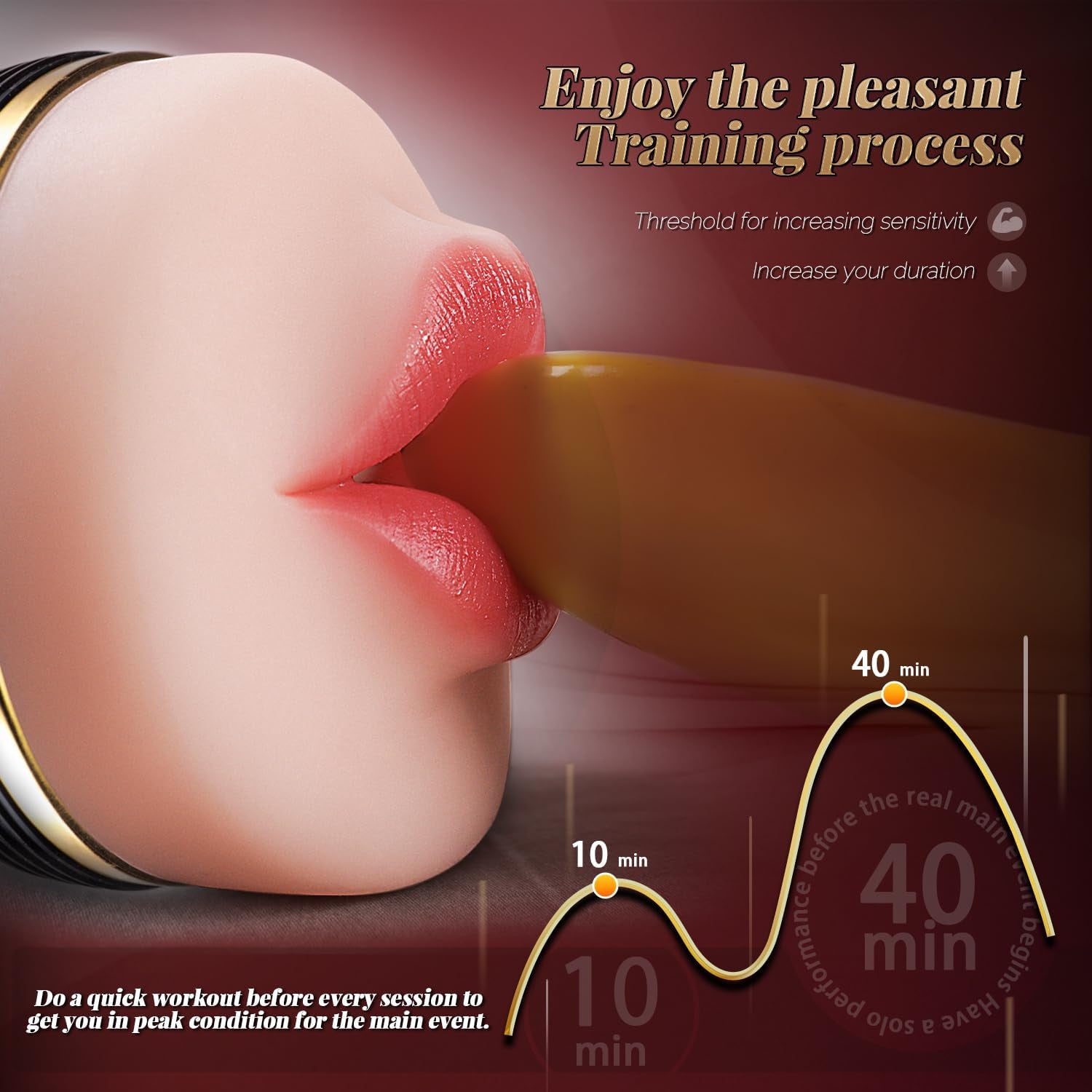 Male Masturbator Oral Sex Toys for Men, Realistic Pocket Pussy Deep Throat Oral Blow Textured with 7.5In Depth, Sexy Lips & Soft Tongue Fleshy Texture, Sex Machine Blowjob Toy for Men