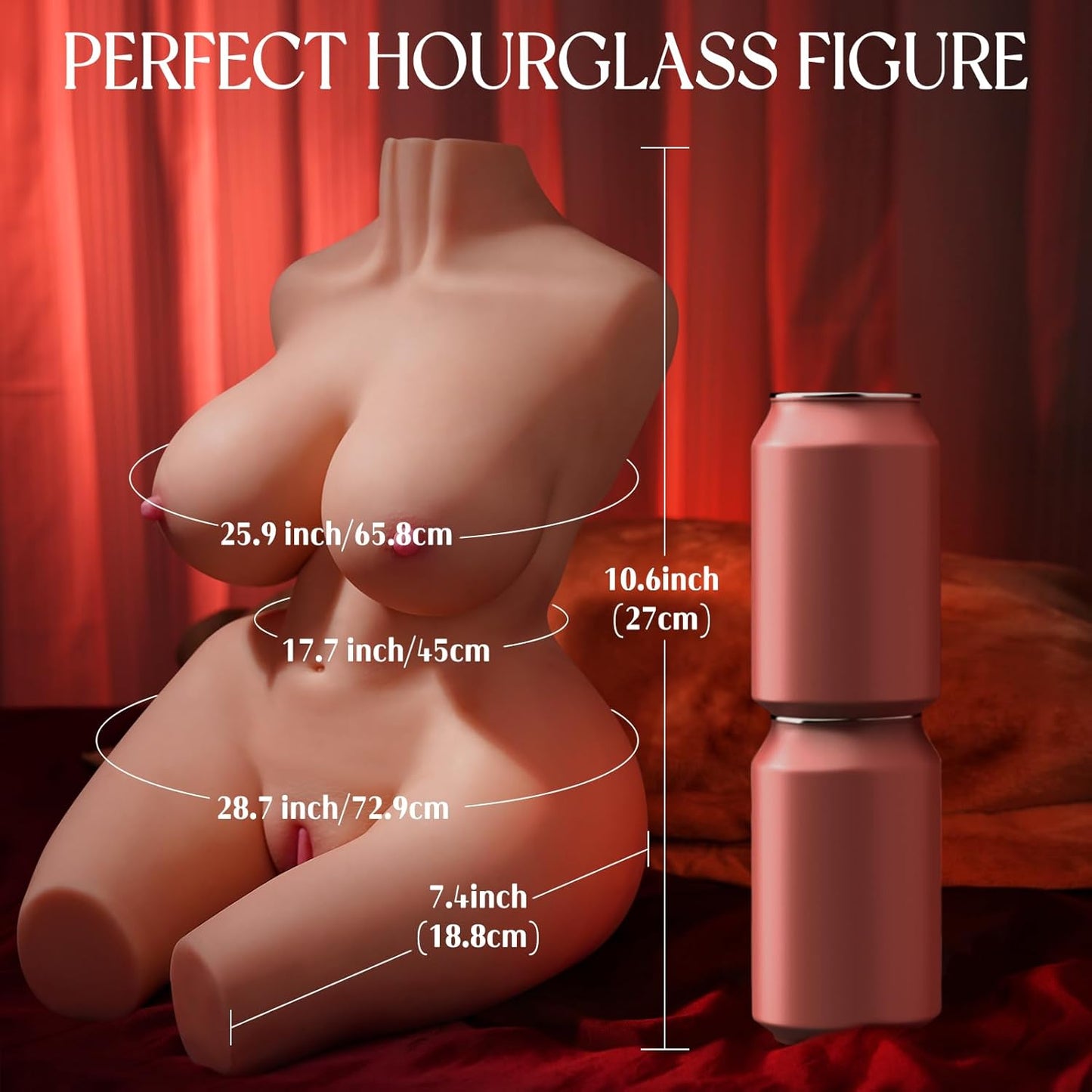 22LB Sex Doll Male Masturbator - 3 - In - 1 Sex Toys for Men Sex Dolls Torso with Soft Big Breasts Ass Tight Pussy Anal & Realistic Body Skin Texture Male Stroker, Adult Sex Toy for Masturbation - SinfulX - 