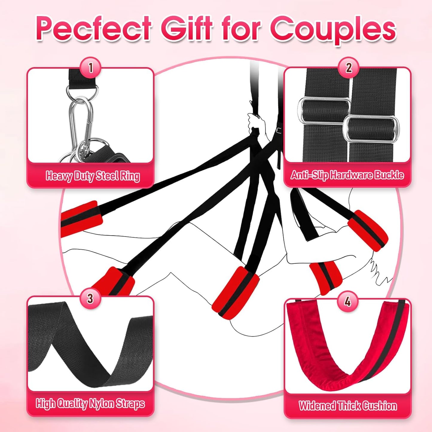 ScarletBond BDSM Sex Swing Adjustable - SinfulX - 