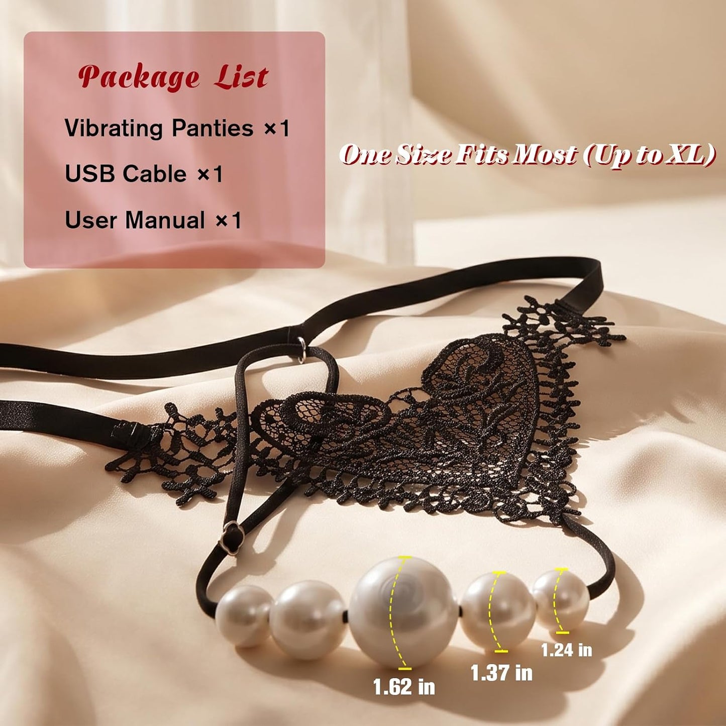 PearlVeil Vibrating Lace Thong | App Remote Panty Vibe