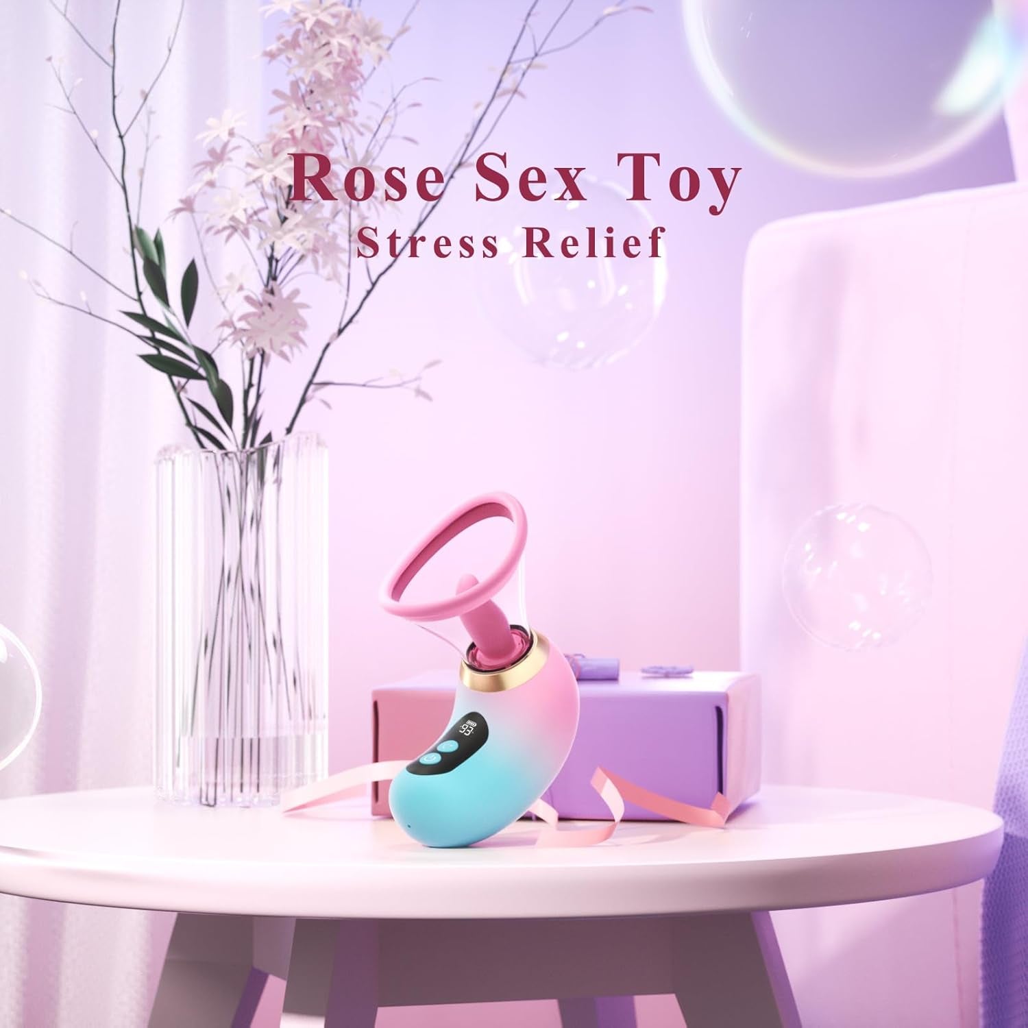 Adult Toys Rose Toy Vibrator - Sex Toys for Women 3 Sucking, 9 Tongue Licking & Vibrating Vibrators Dildo, LCD Display Removable Cup Woman Female Couples Sex Toy Sex Novelties - SinfulX - 