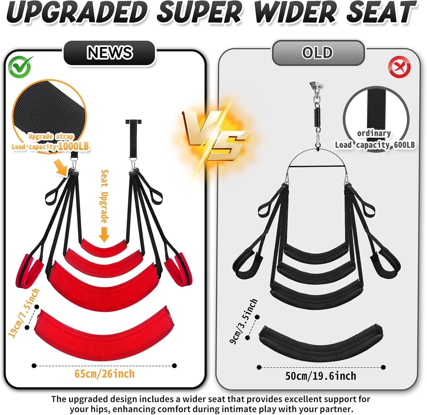 ScarletComfort Door Sex Swing Adjustable Cushioned - SinfulX - 