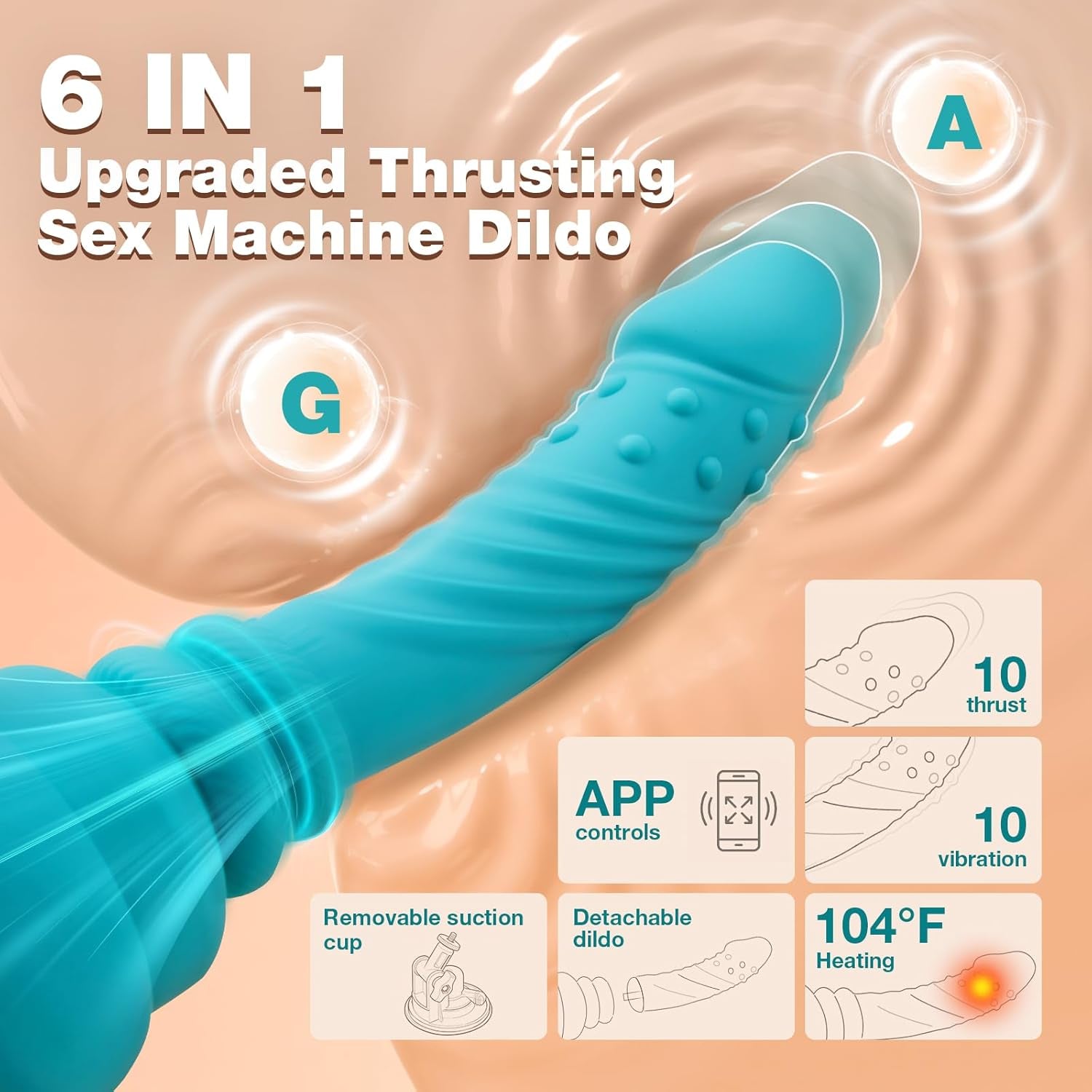 PulseRide Portable Thrusting Dildo with App Control - SinfulX - 